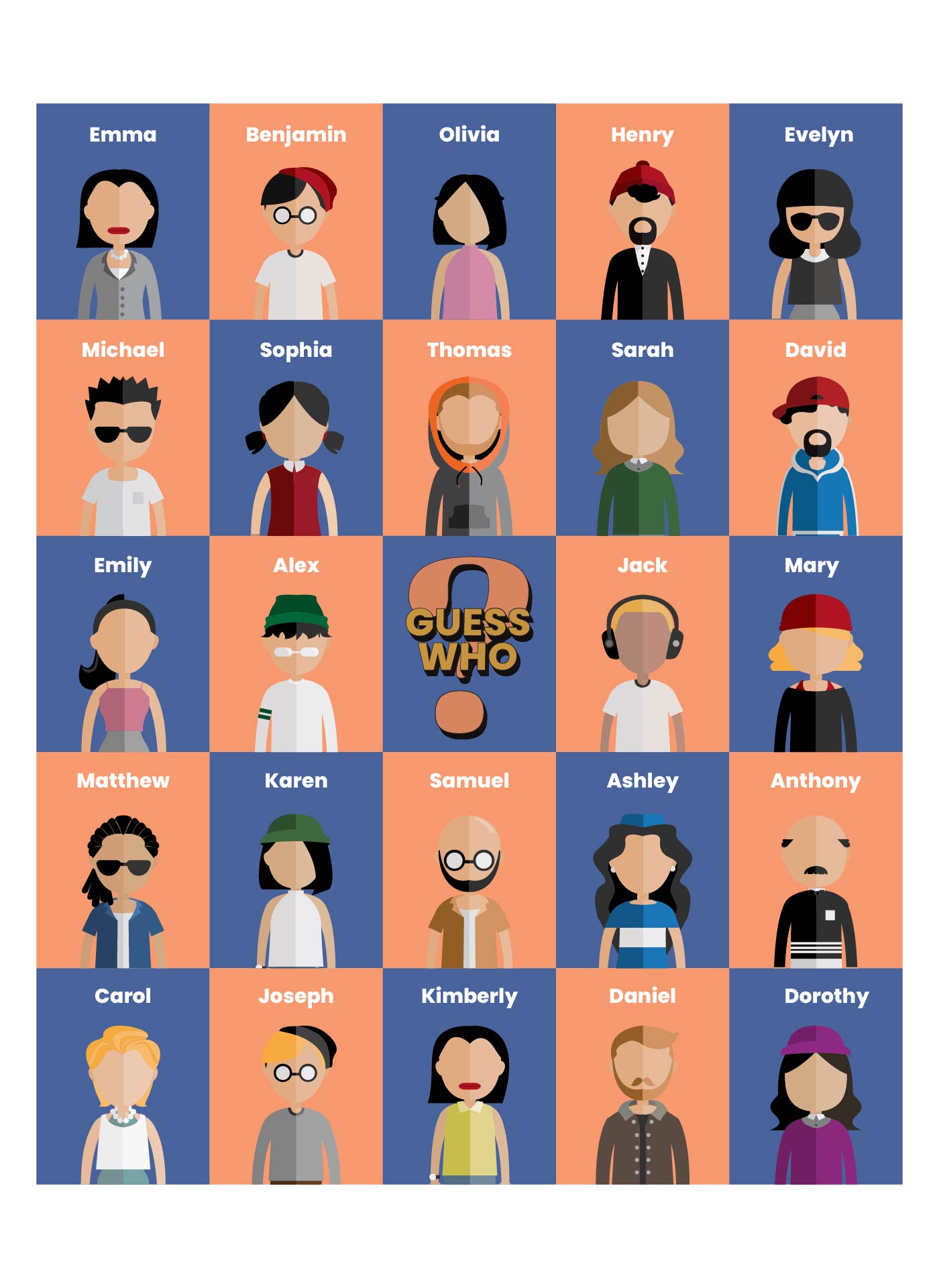 Guess Who Game Sheets - 10 Free PDF Printables | Printablee