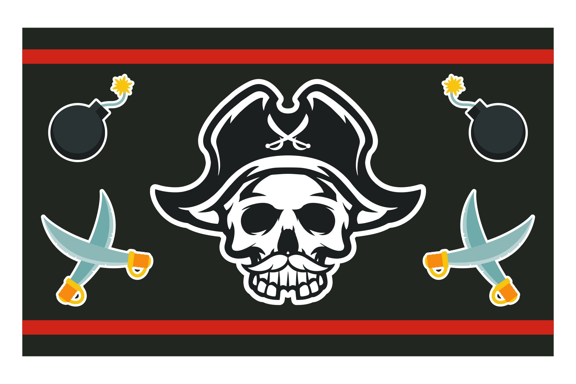 Printable Pirate Straw Flags