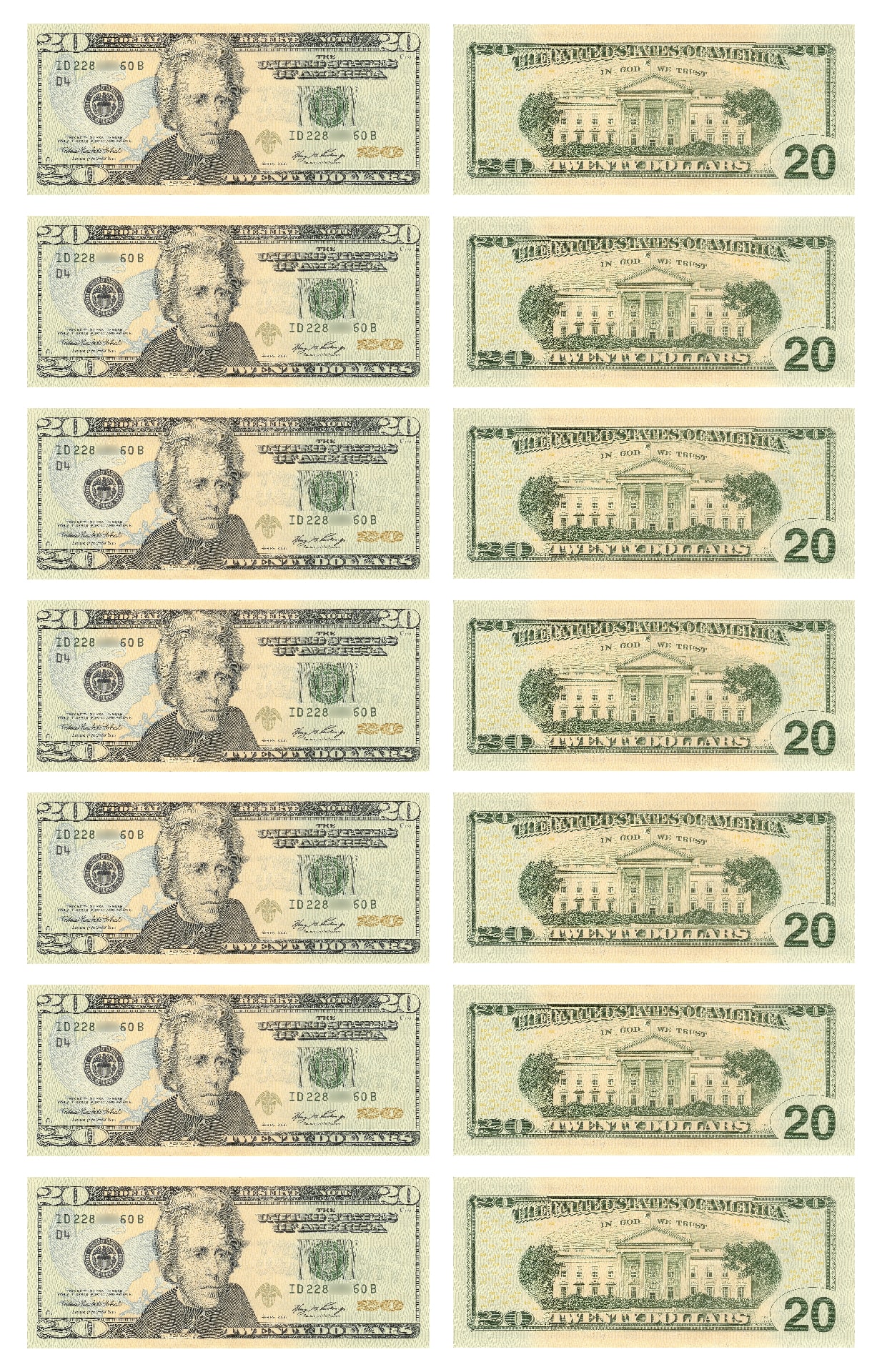 Printable 20 Dollar Bill