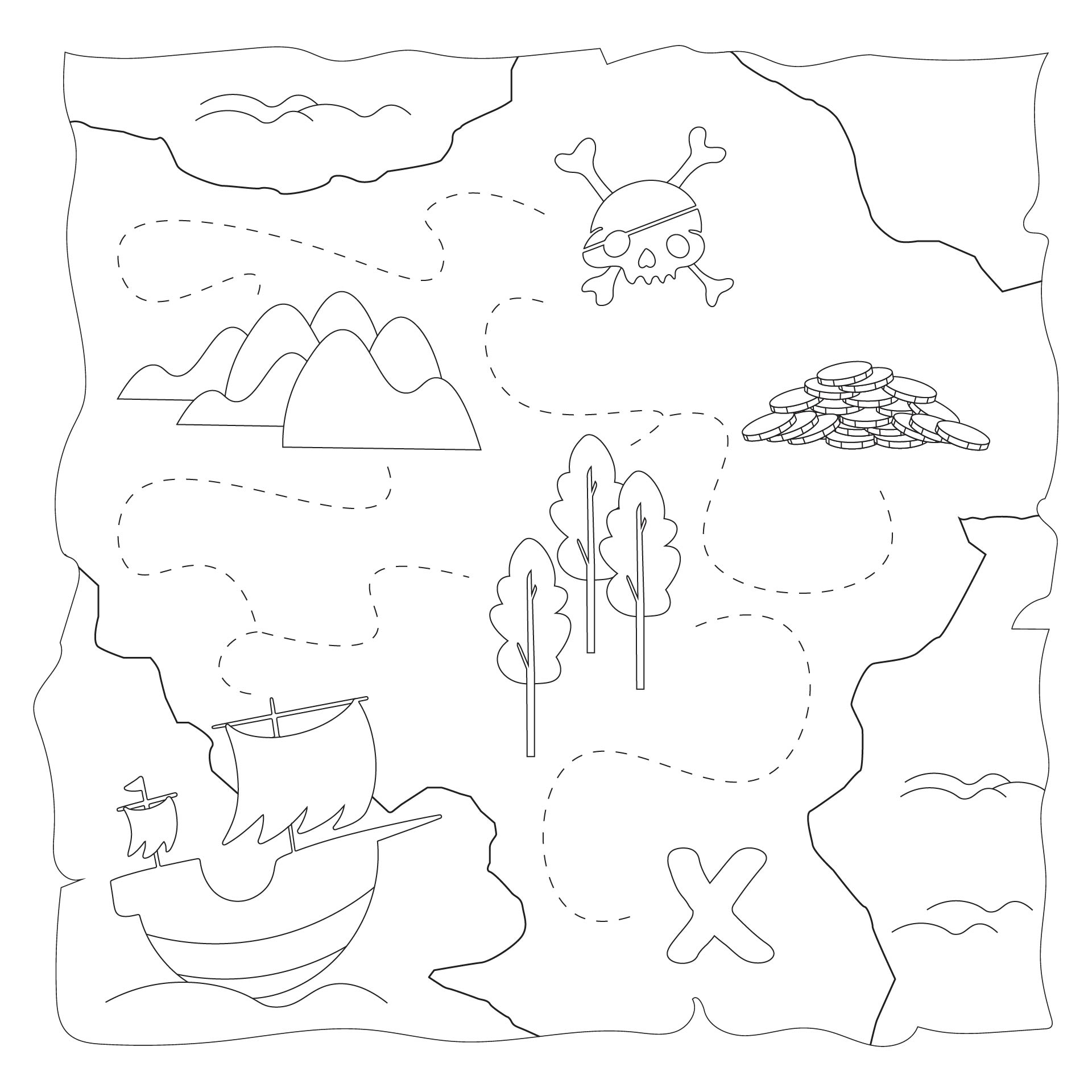 Treasure Map Coloring Page