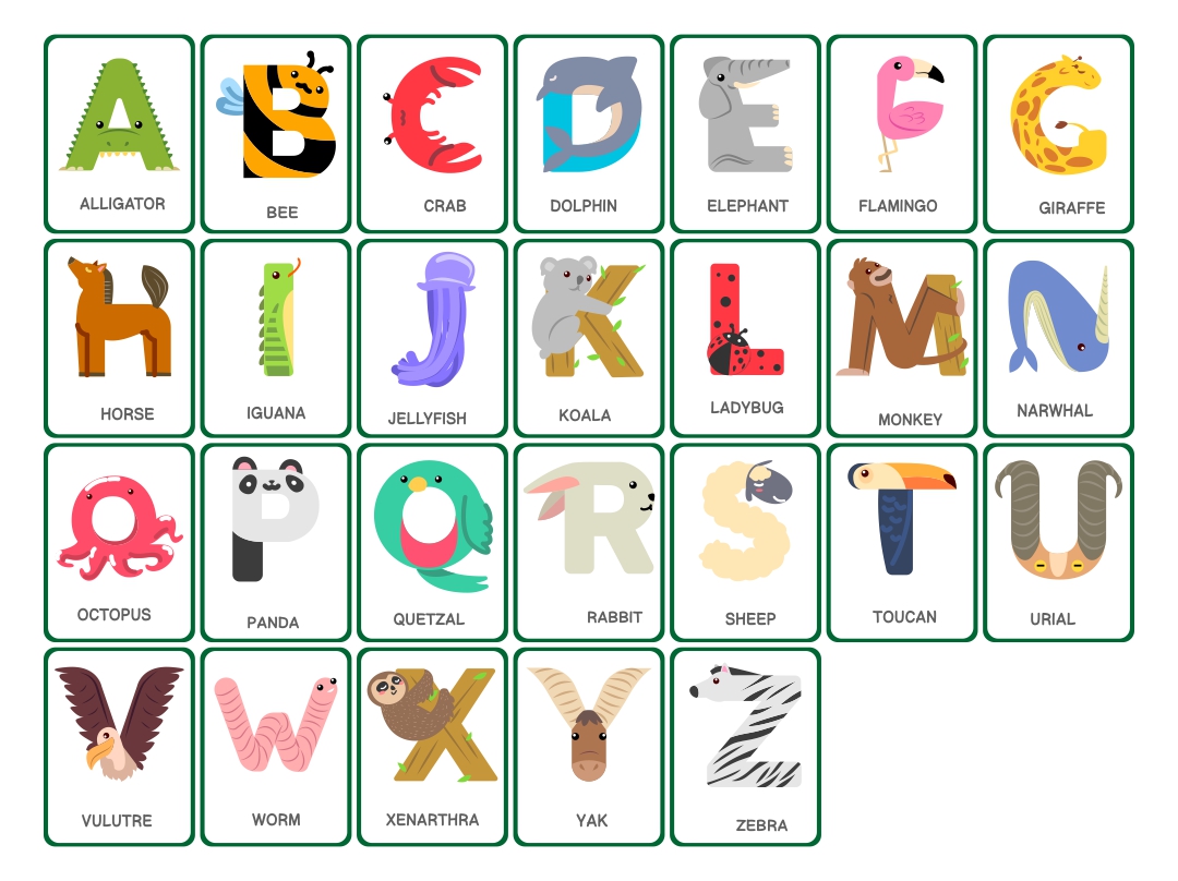 Zoo-phonics Alphabet Cards