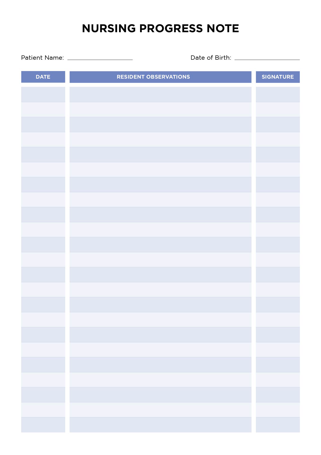 10 Best Printable Nurses Notes Template PDF For Free At Printablee