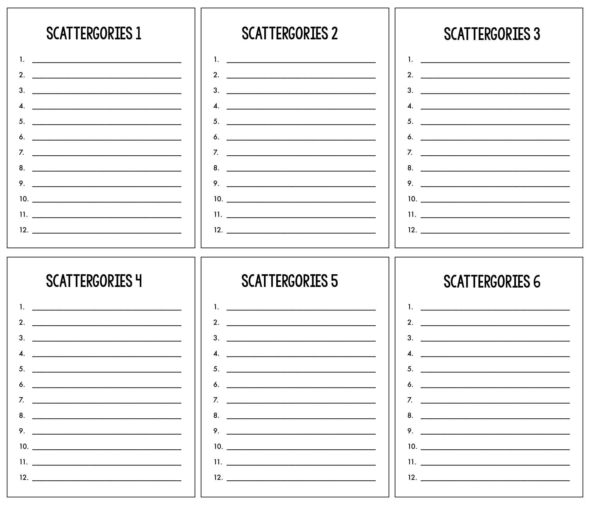 Scattergories Refill Lists/Pads 3 Pack Double Sided 150 Sheets PLEASE READ DESC 