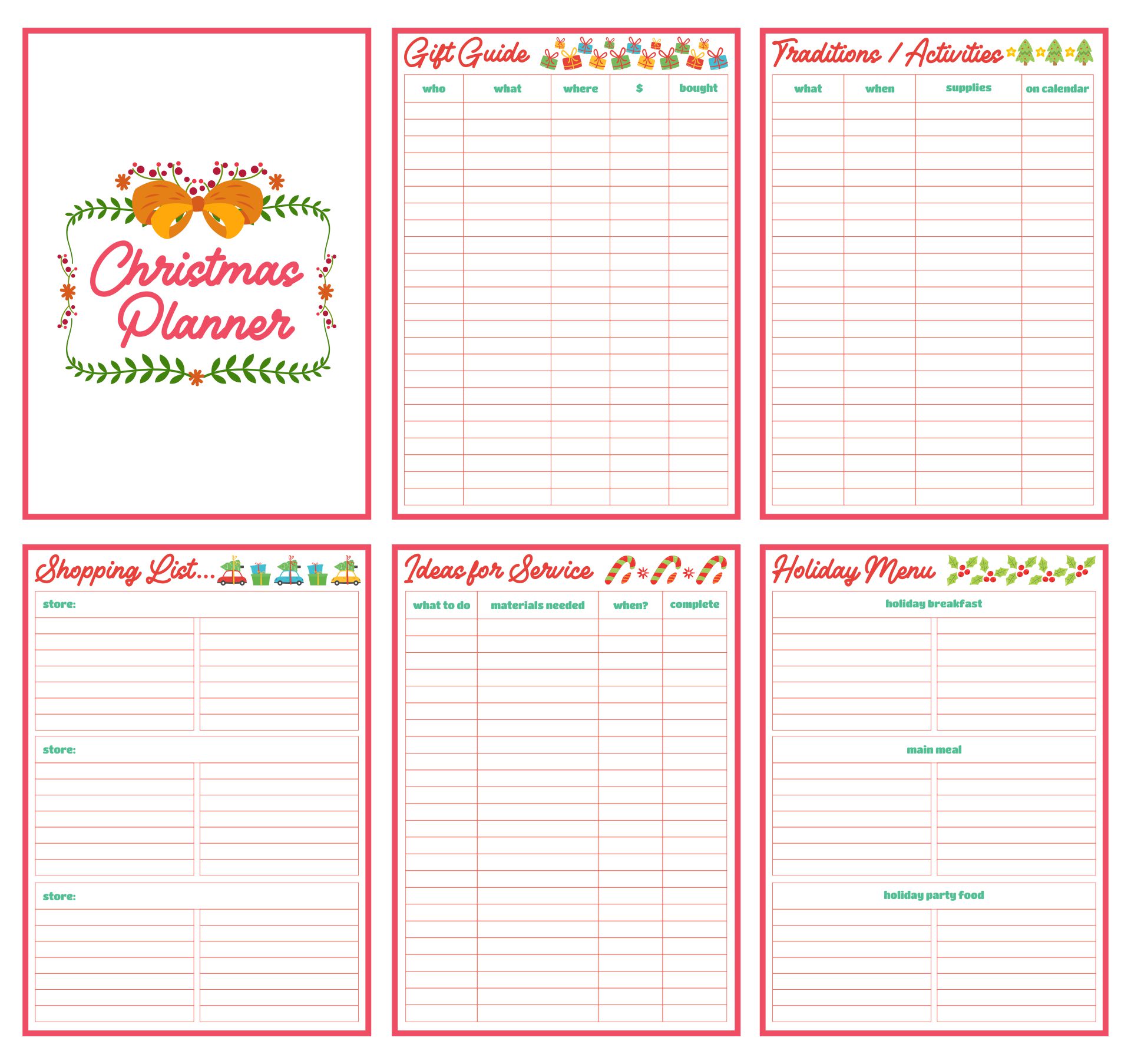 6 Best Organized Christmas Printables PDF for Free at Printablee