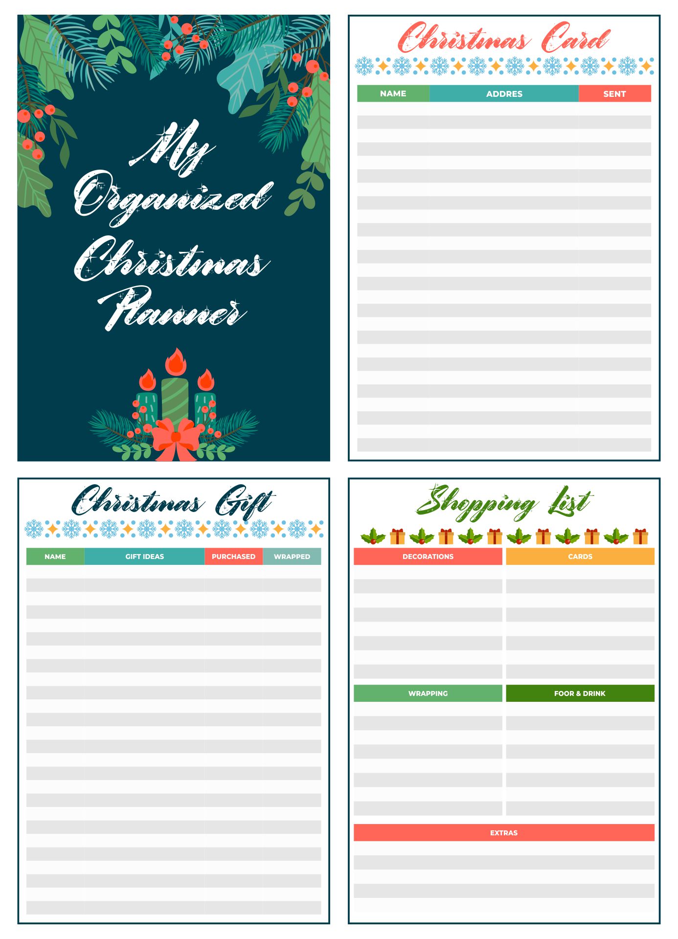 Organized Christmas 6 Free PDF Printables Printablee