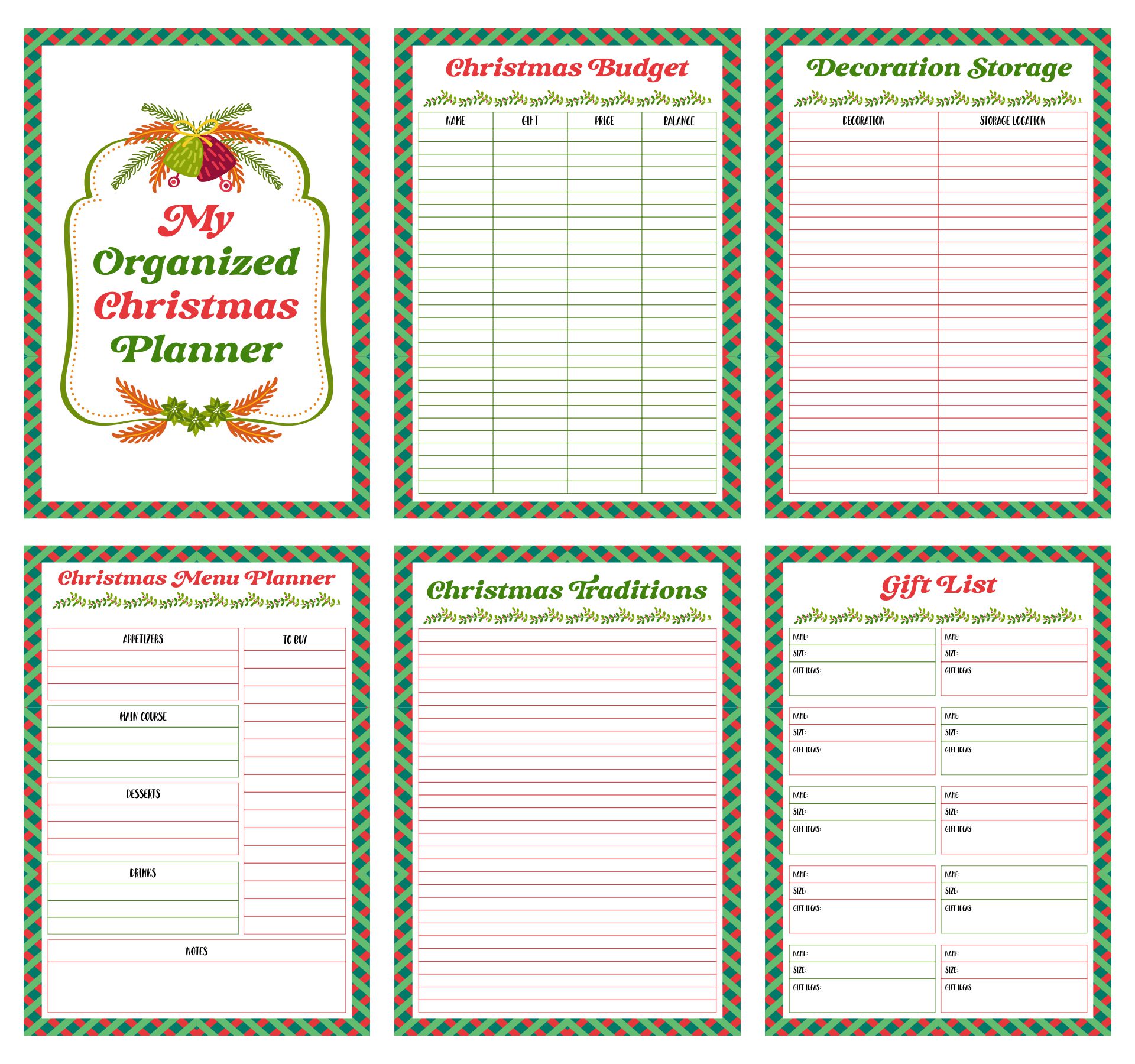 Organized Christmas 6 Free PDF Printables Printablee