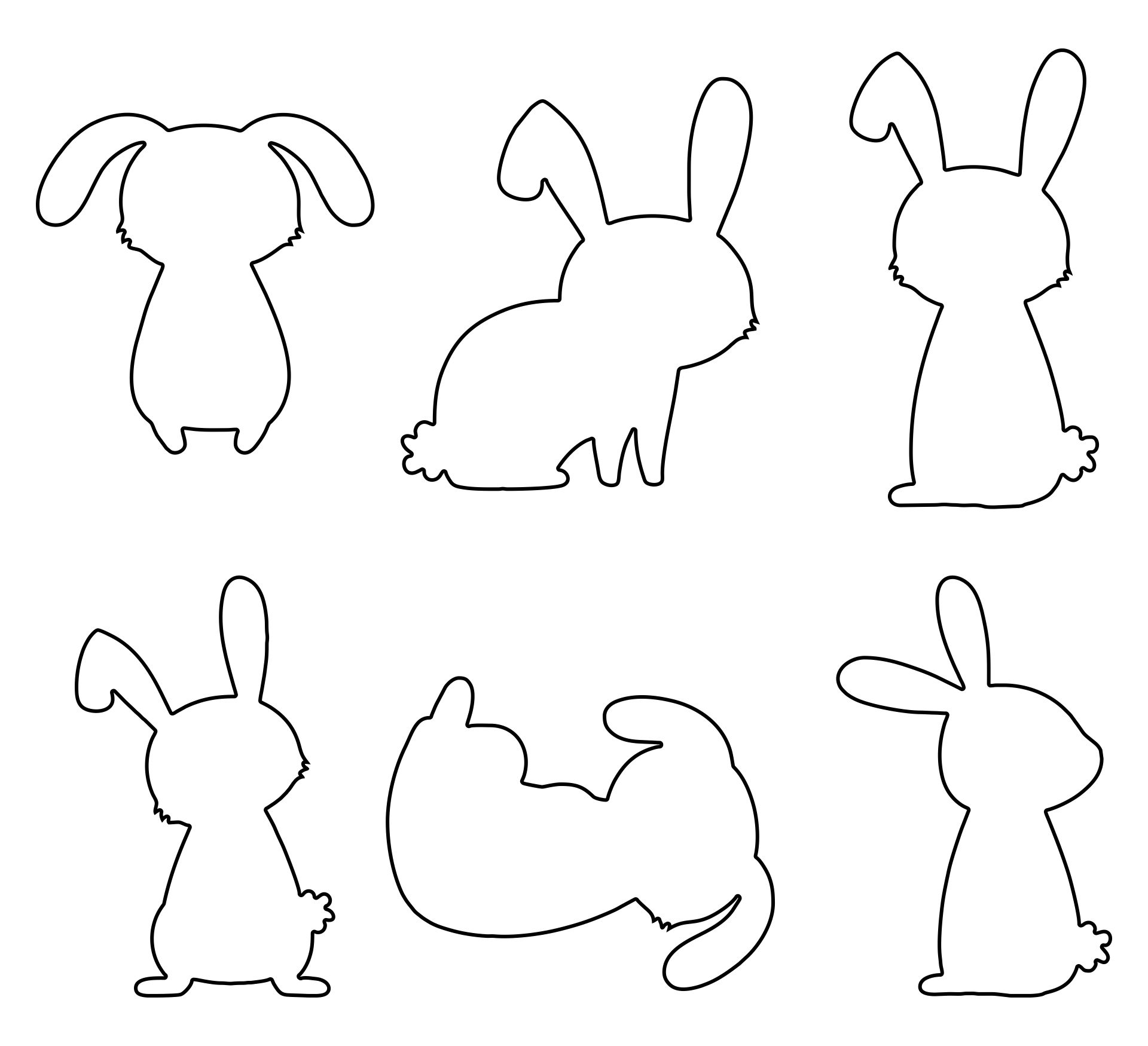 Easter Bunny Outline Template