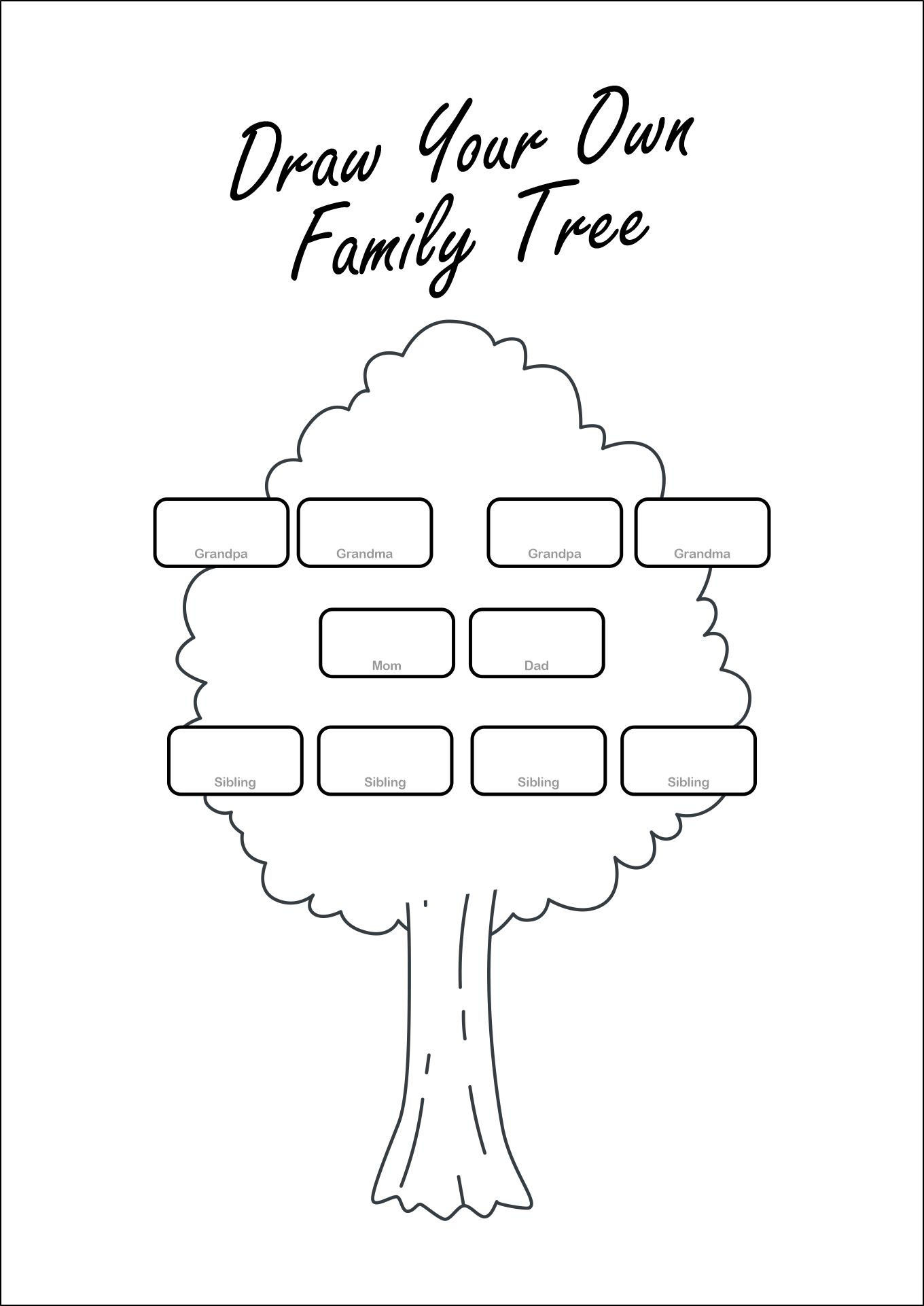9 Best Printable Family Tree Worksheet printablee com 9 Best Printable Family Tree Worksheet printablee com