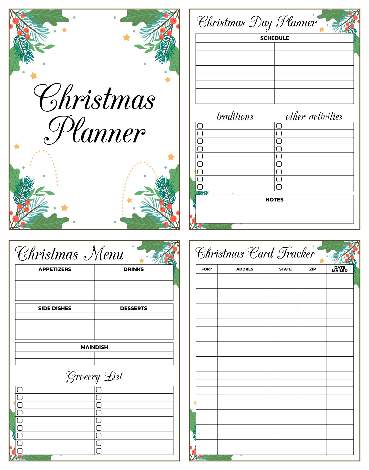Organized Christmas 6 Free PDF Printables Printablee