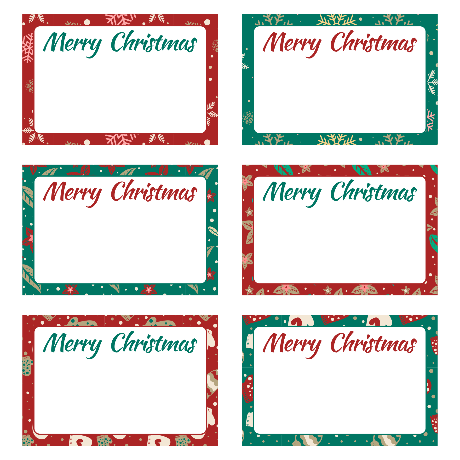 Printable Blank Christmas Labels