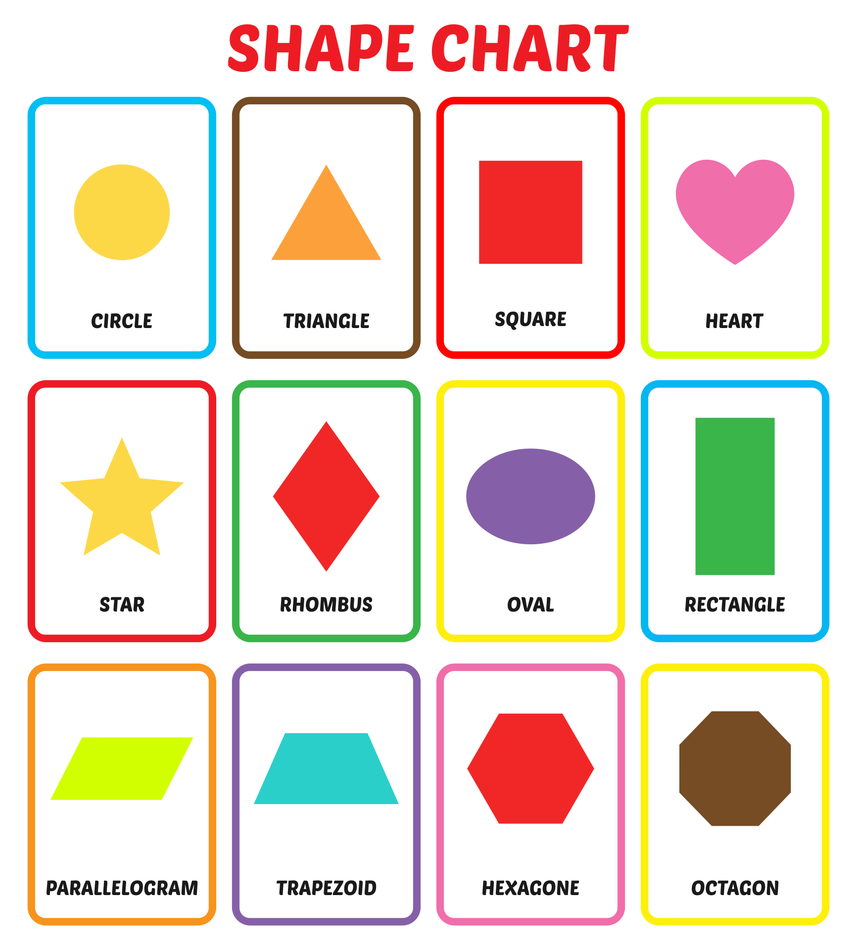 Free Printable Printable Shapes Flash Cards