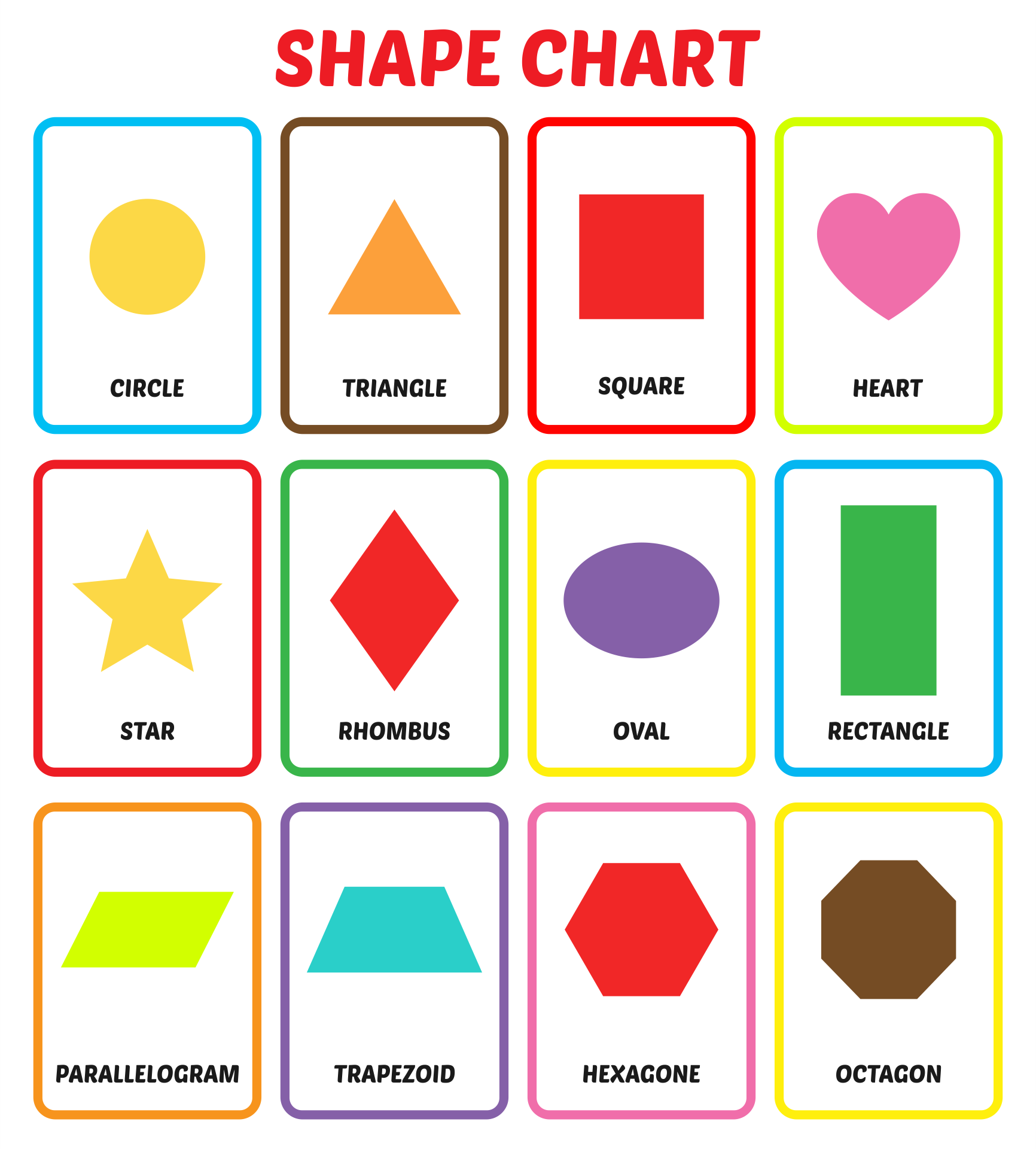 7 Best Kindergarten Printable Shapes Flash Cards Printablee