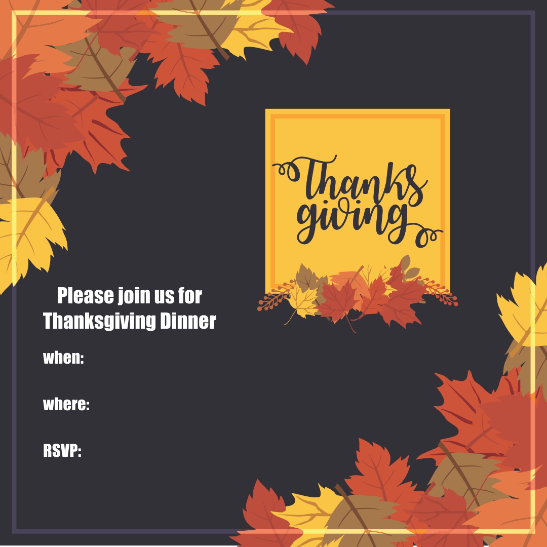 Thanksgiving Invitations Templates