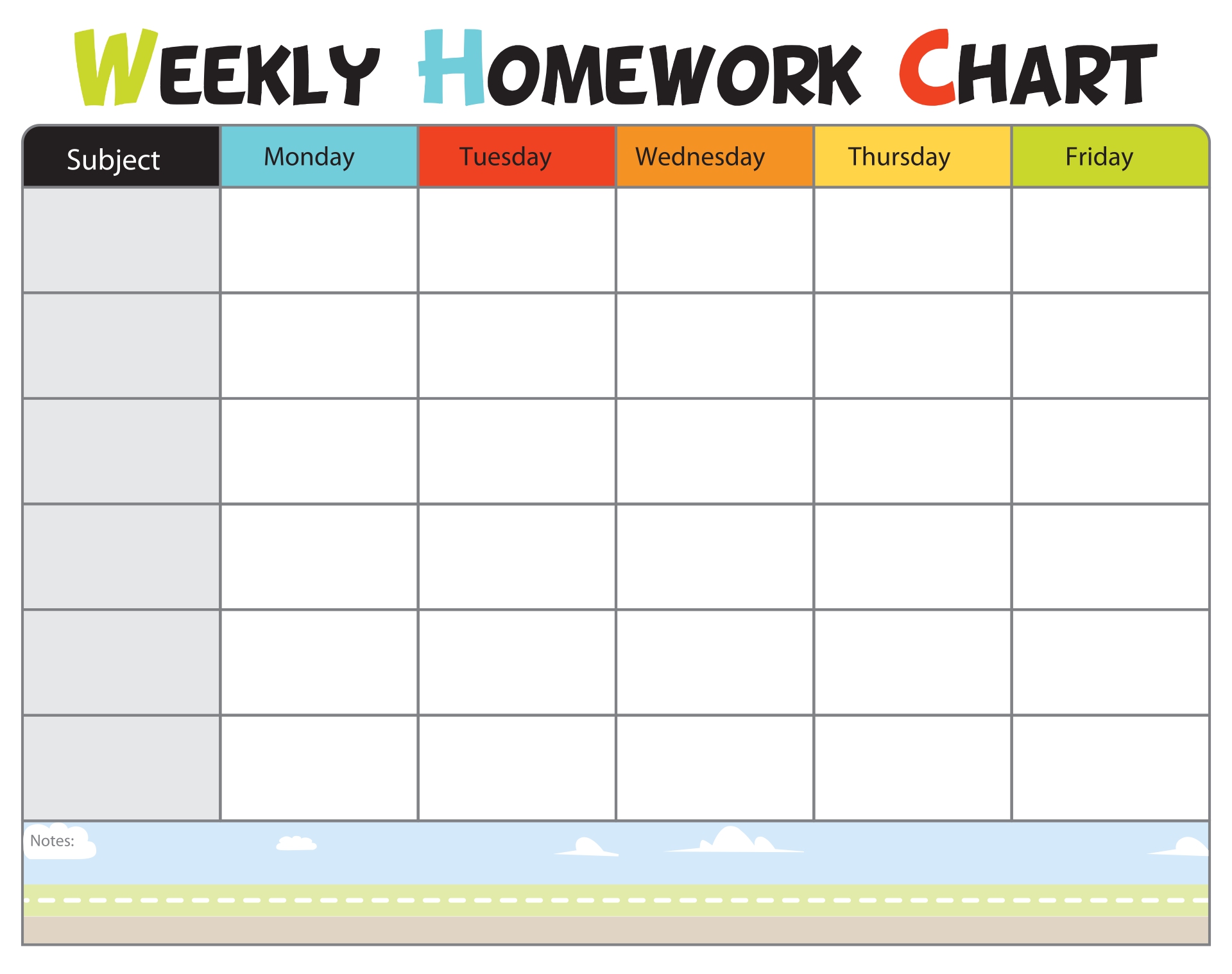 class charts homework guide