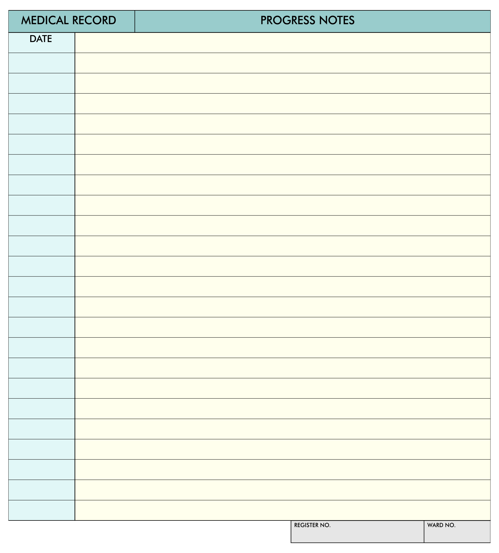 Free Nursing Progress Notes Template from www.printablee.com