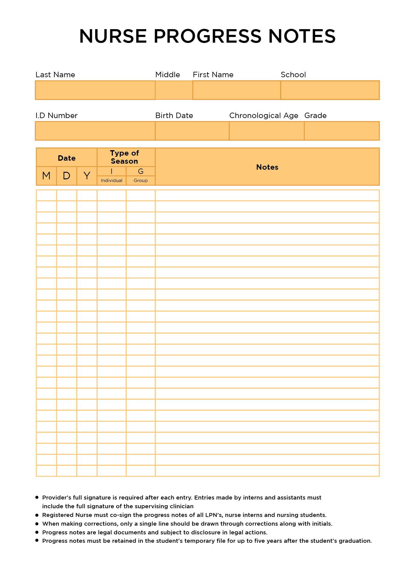 23 Best Printable Nurses Notes Template - printablee.com Intended For Nursing Home Progress Note Template