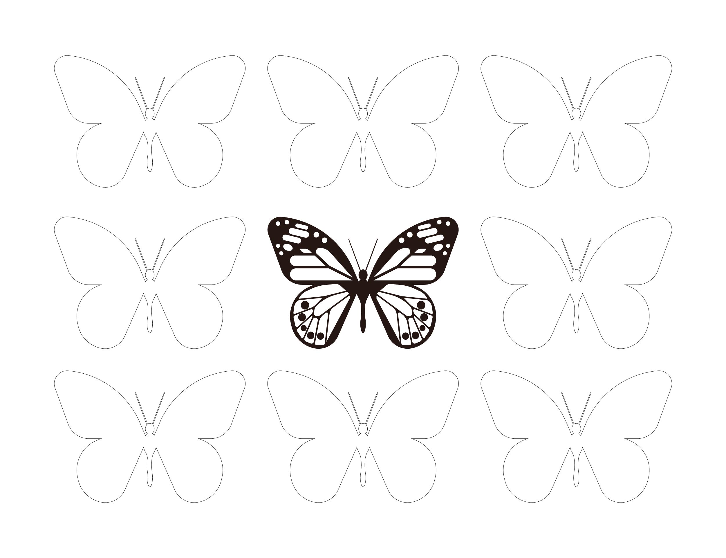 Printable Butterflies Pattern Template