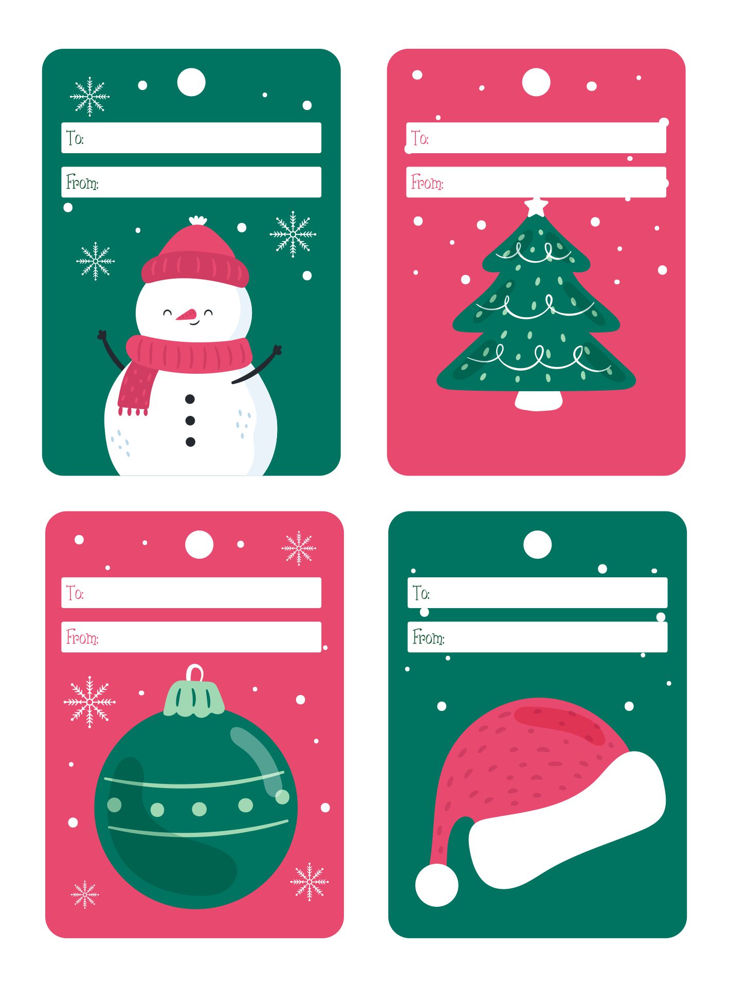 6 Best Blank Printable Tags Labels Christmas