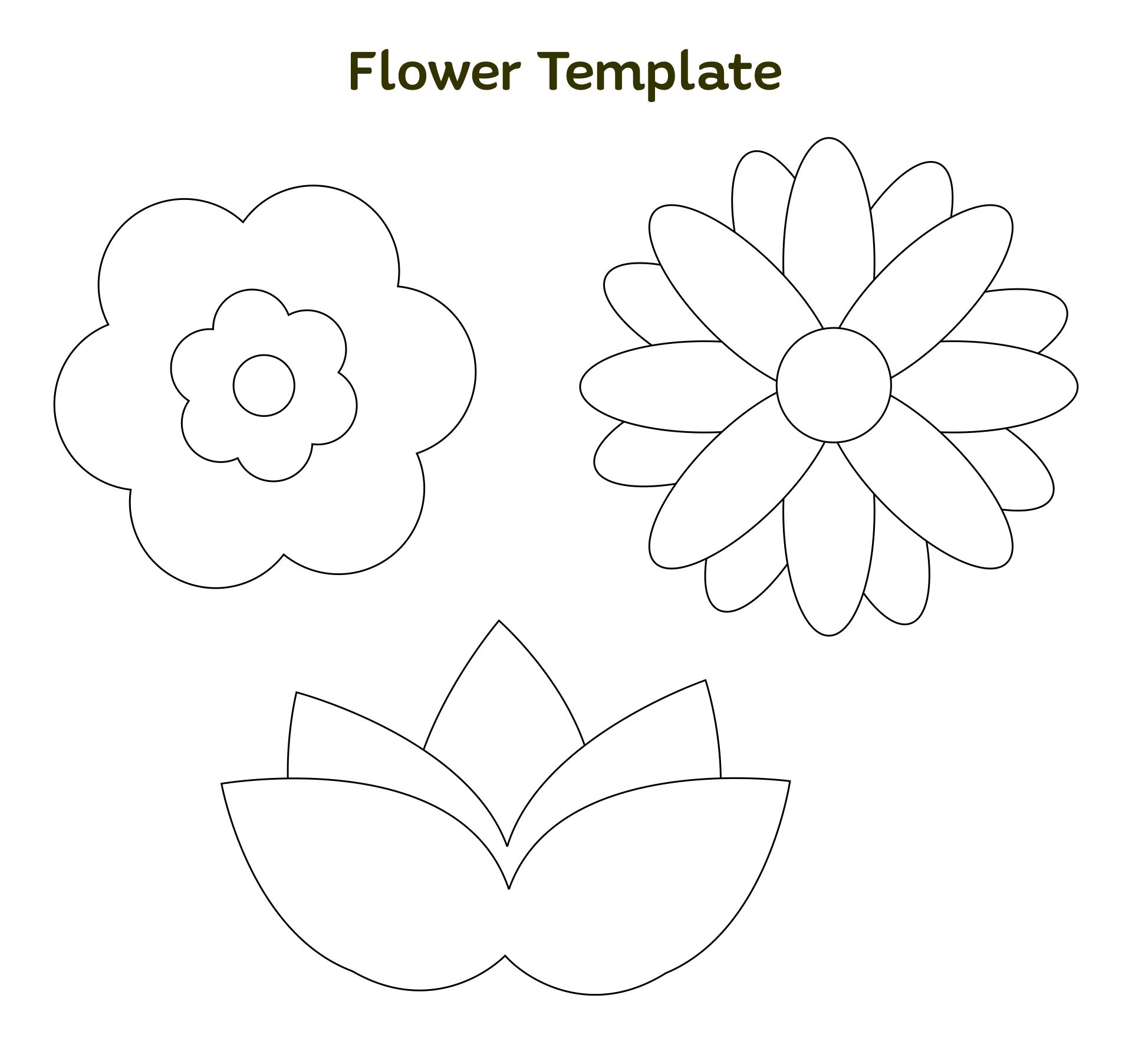 Printable Flower Template