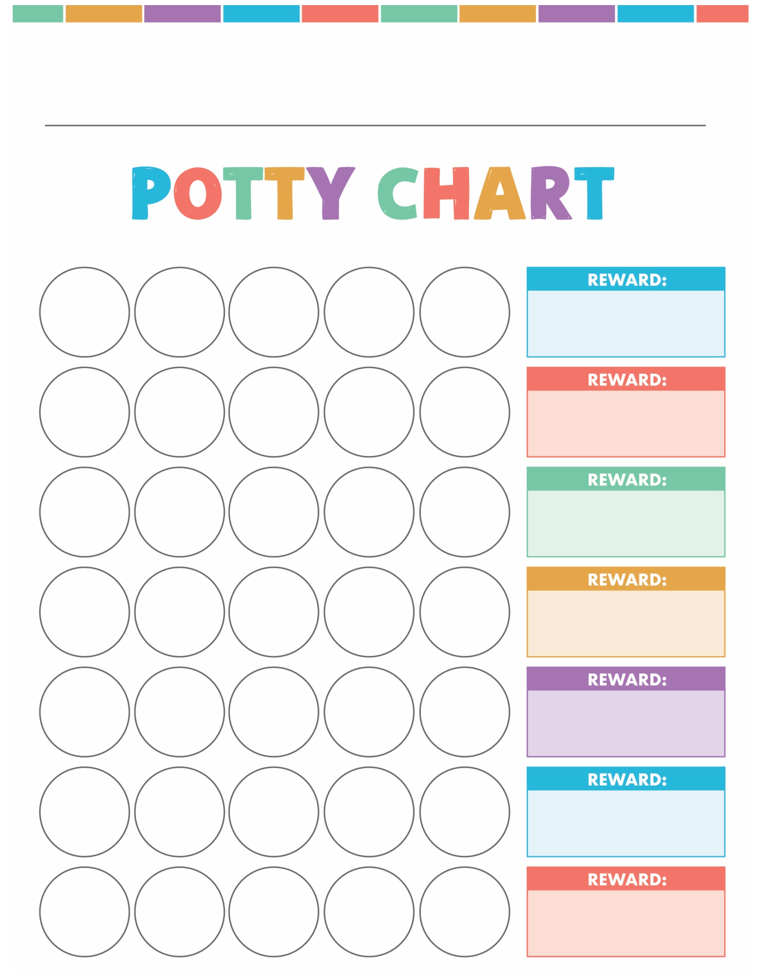10 Best Blank Weekly Potty Chart Printable Templates Printablee