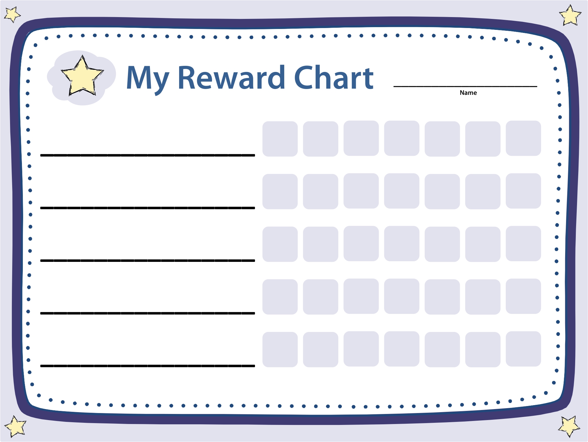 9 Best Blank Weekly Potty Chart Printable Templates