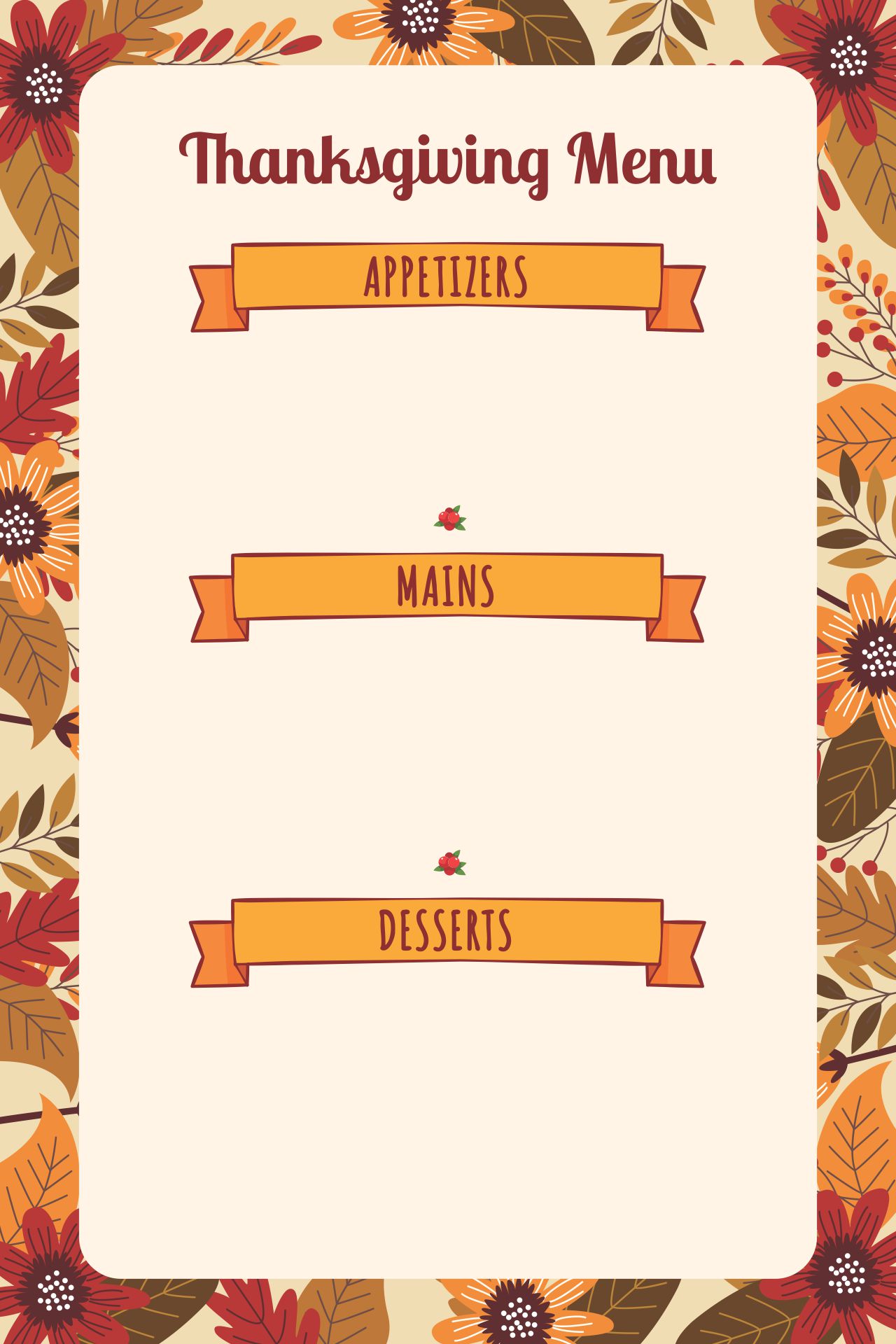 10 Best Free Printable Thanksgiving Menu PDF for Free at Printablee