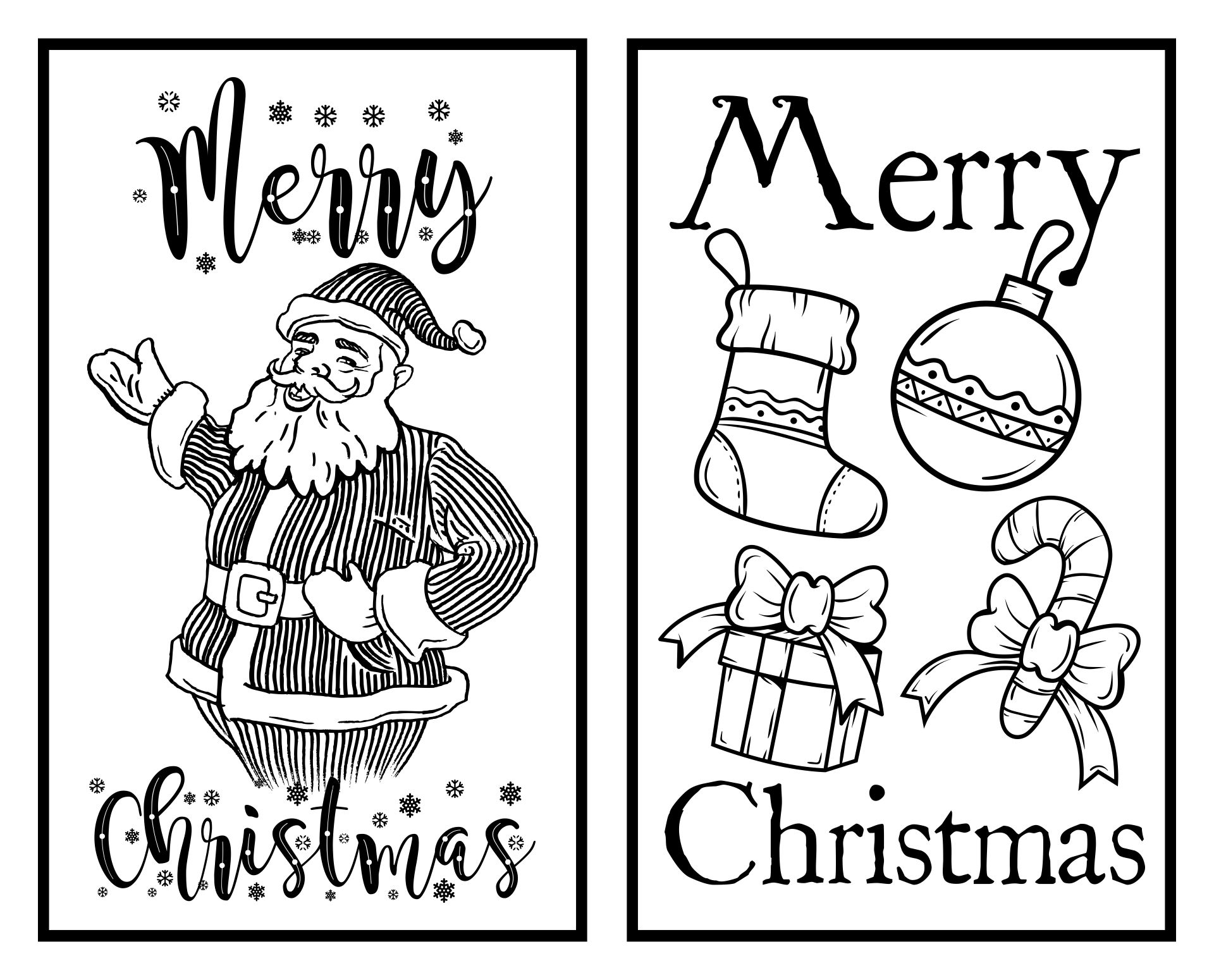 10 Best Printable Christmas Cards Black And White Printablee