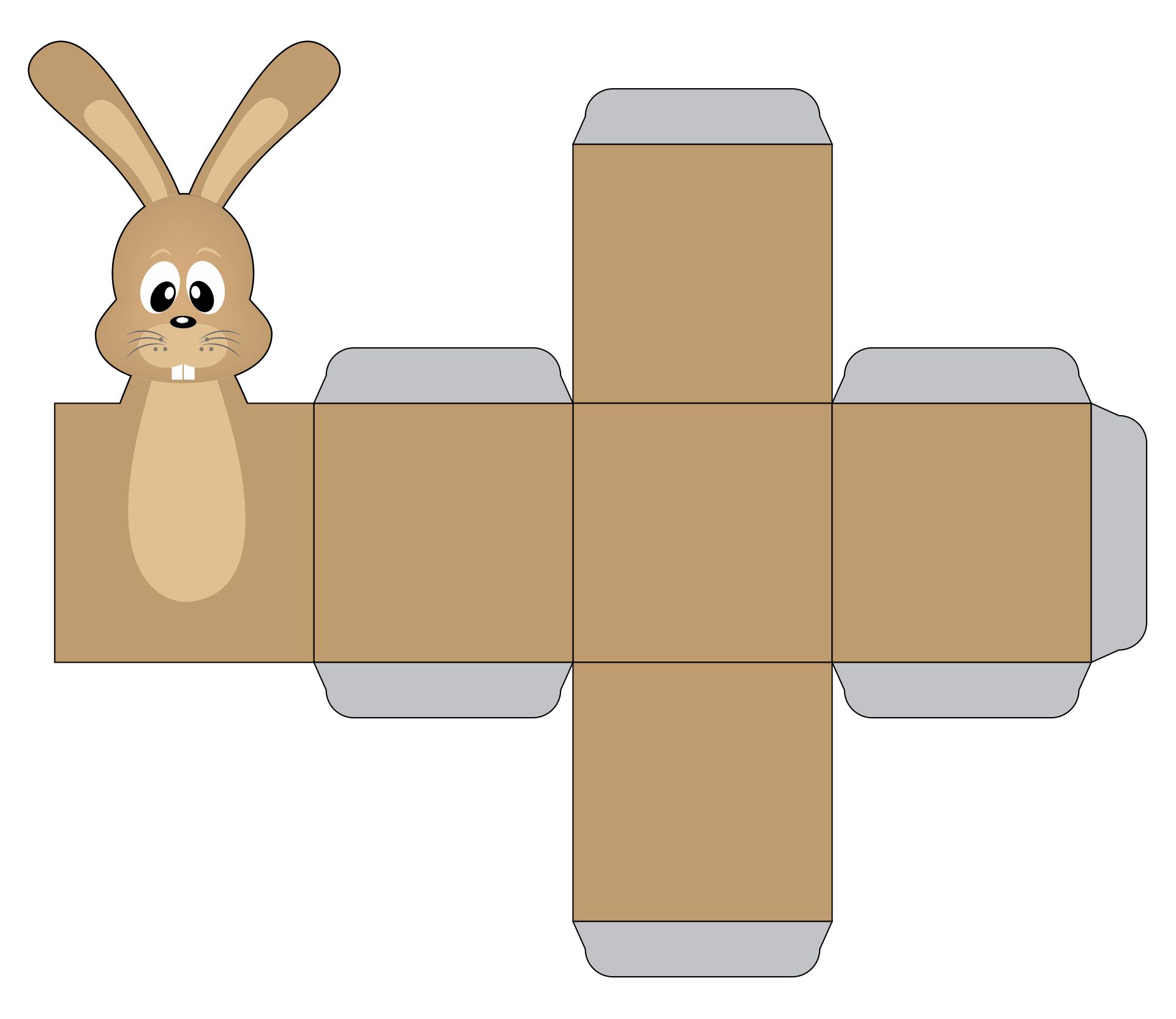 Easter Bunny Gift Box Template
