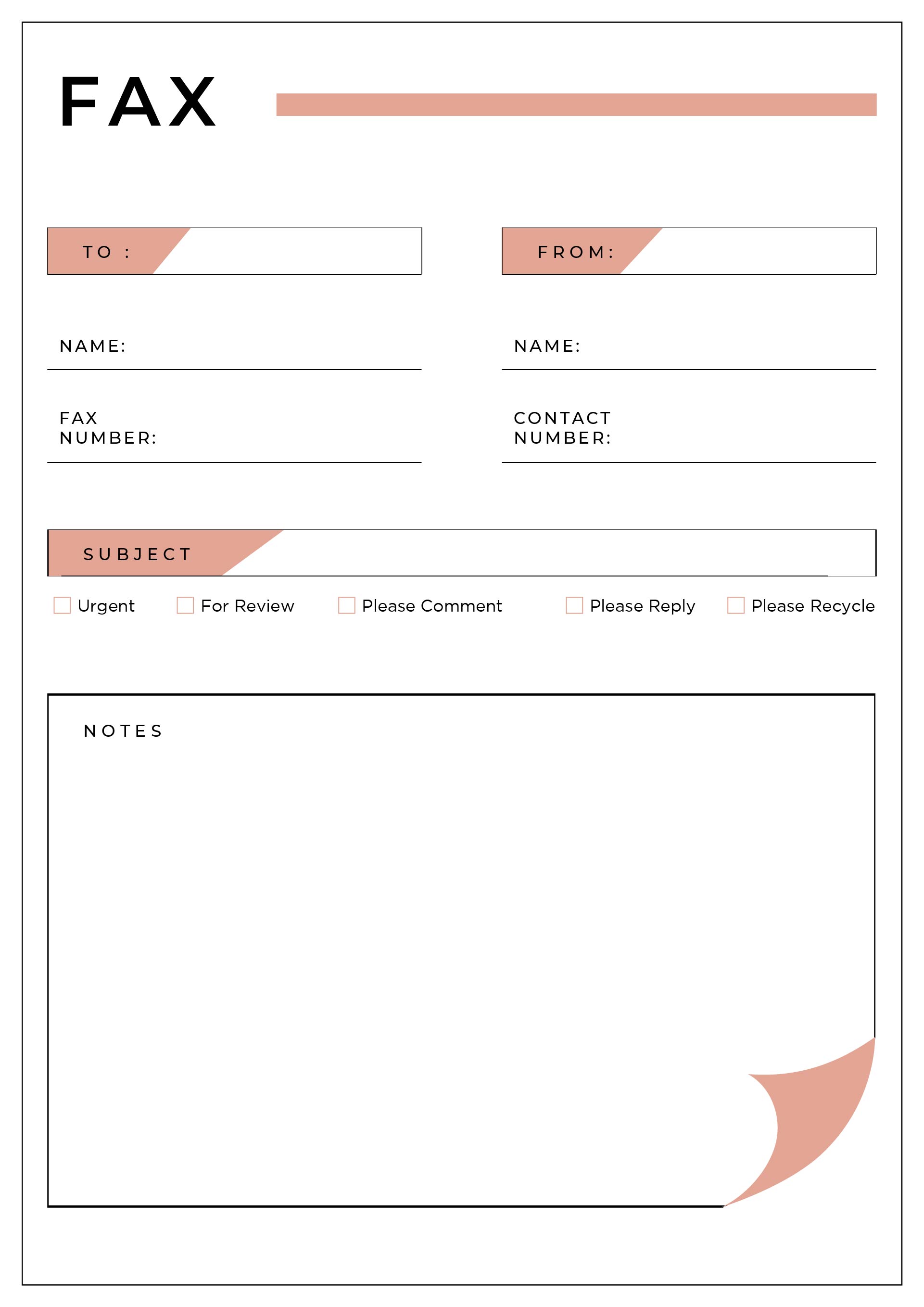 Printable Cover Sheet For Fax