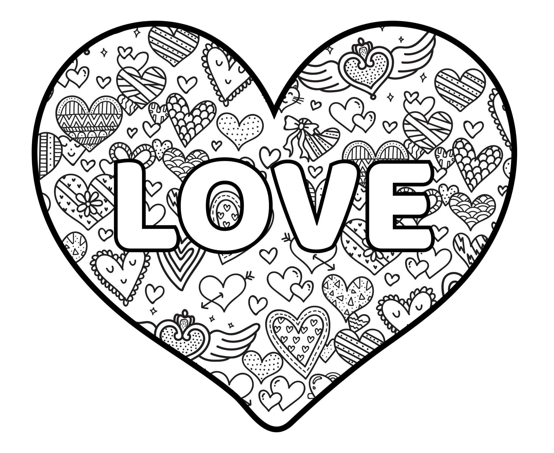 Printable Adult Coloring Pages Hearts