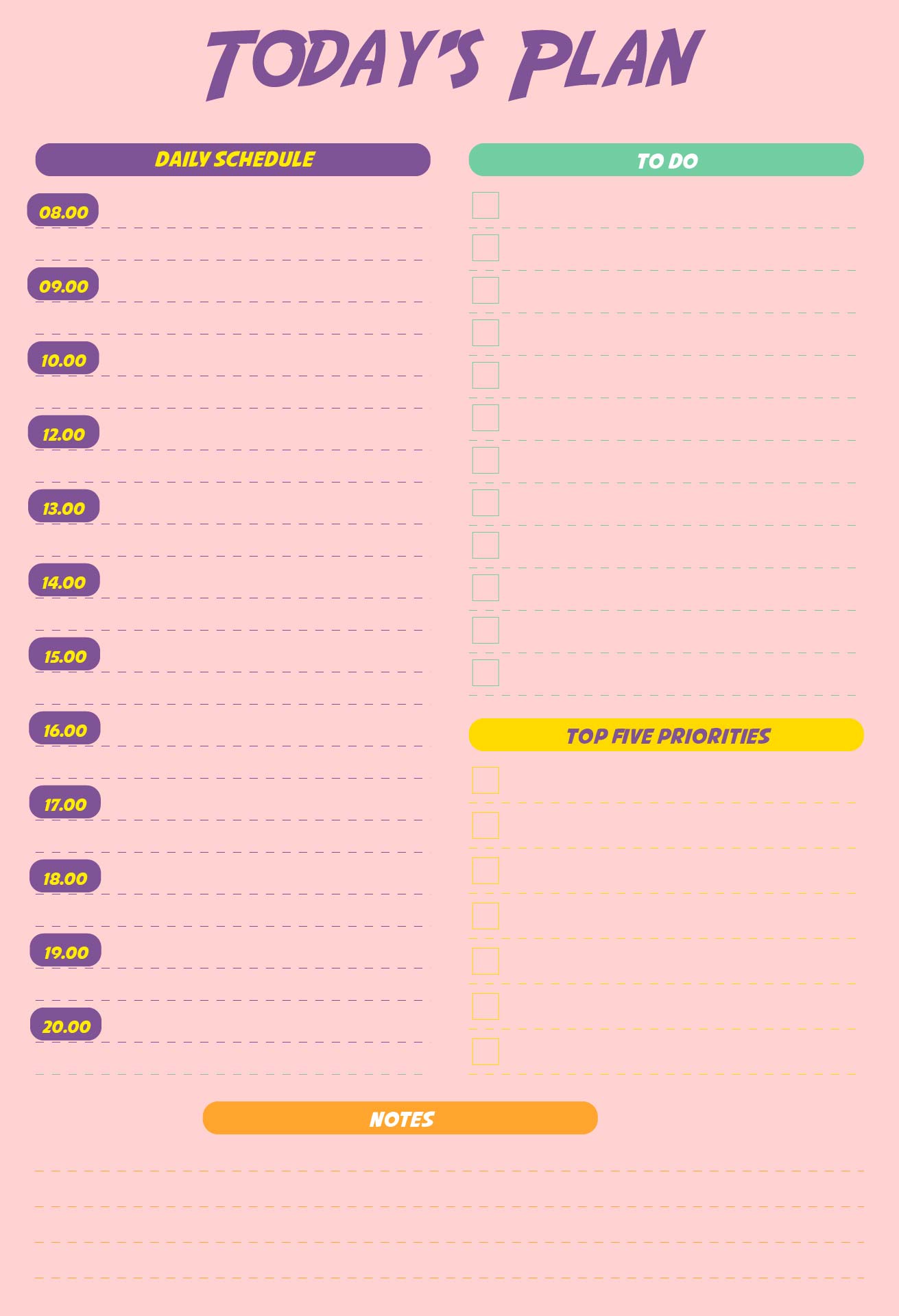 Printable Hourly Schedule Planner