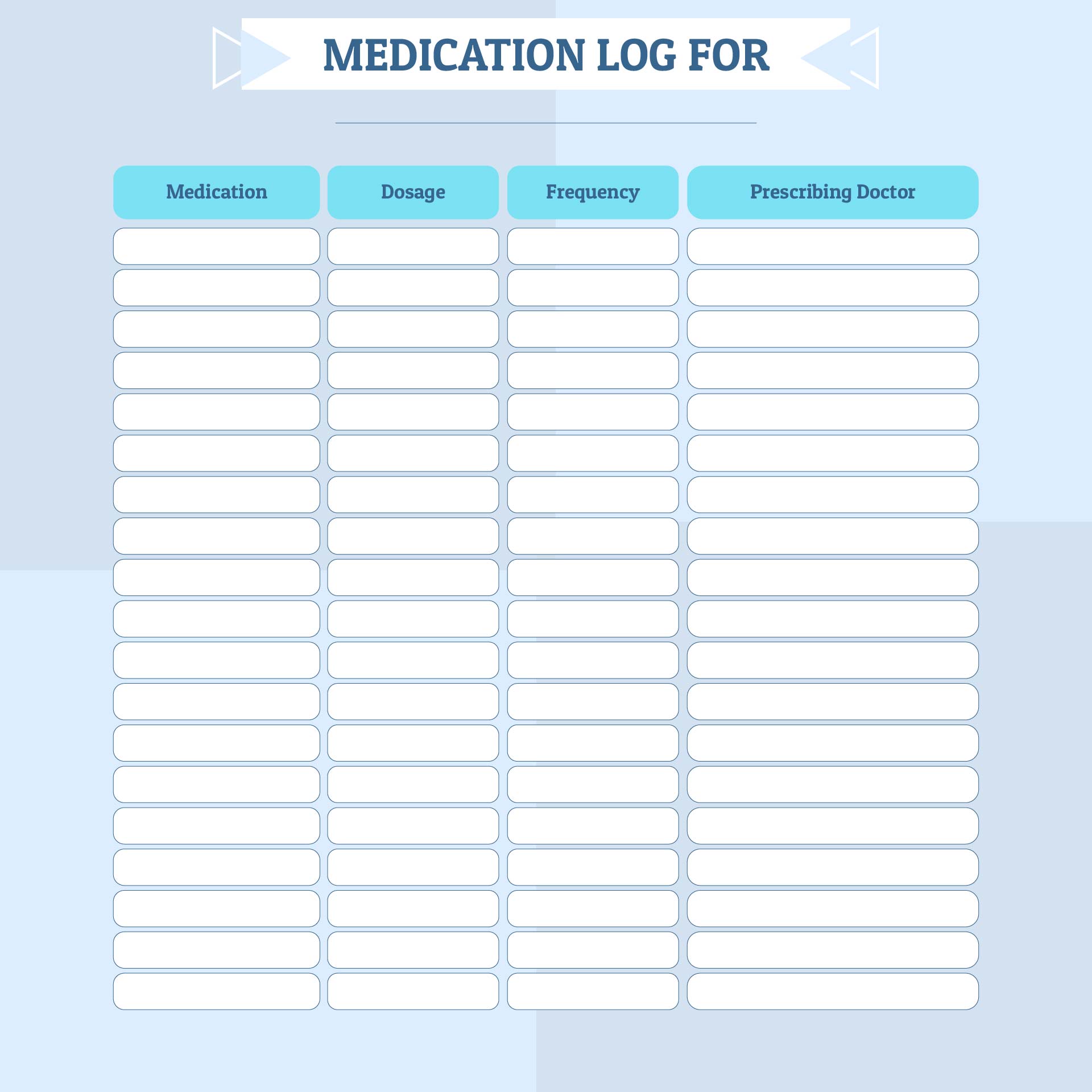Printable Medication Log Form
