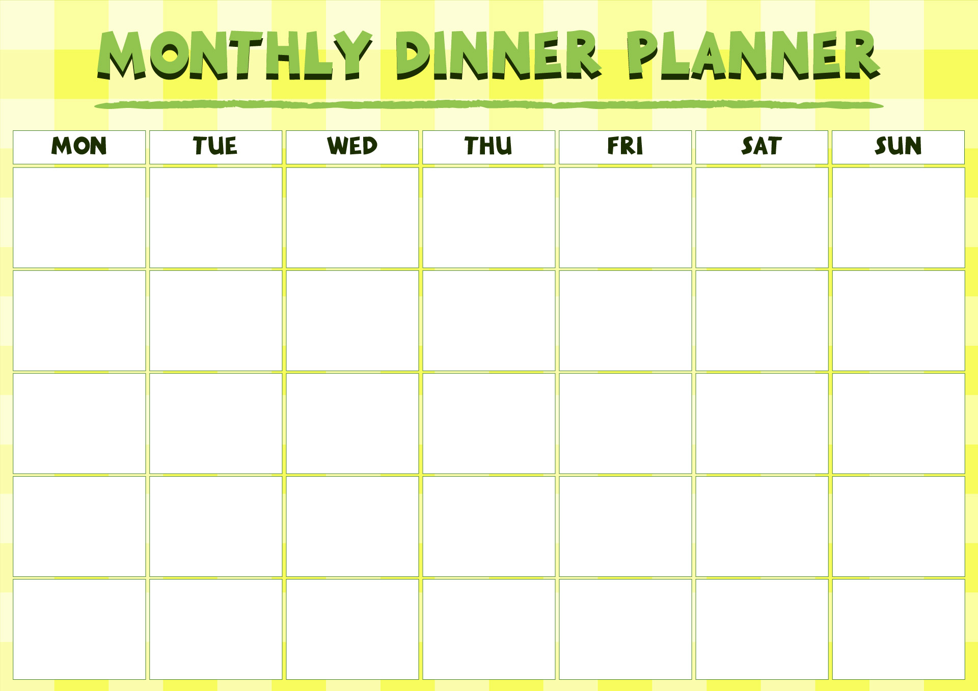 Printable Monthly Meal Planner