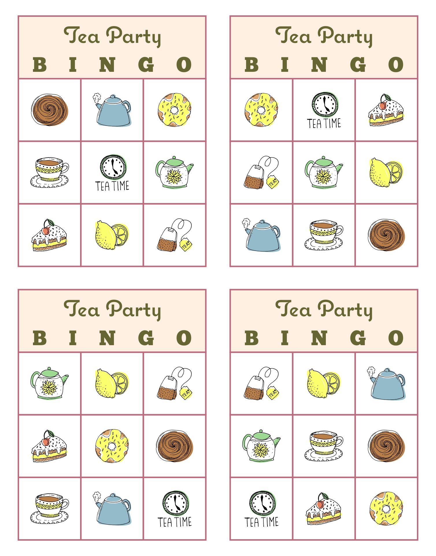 Tea Printable Game