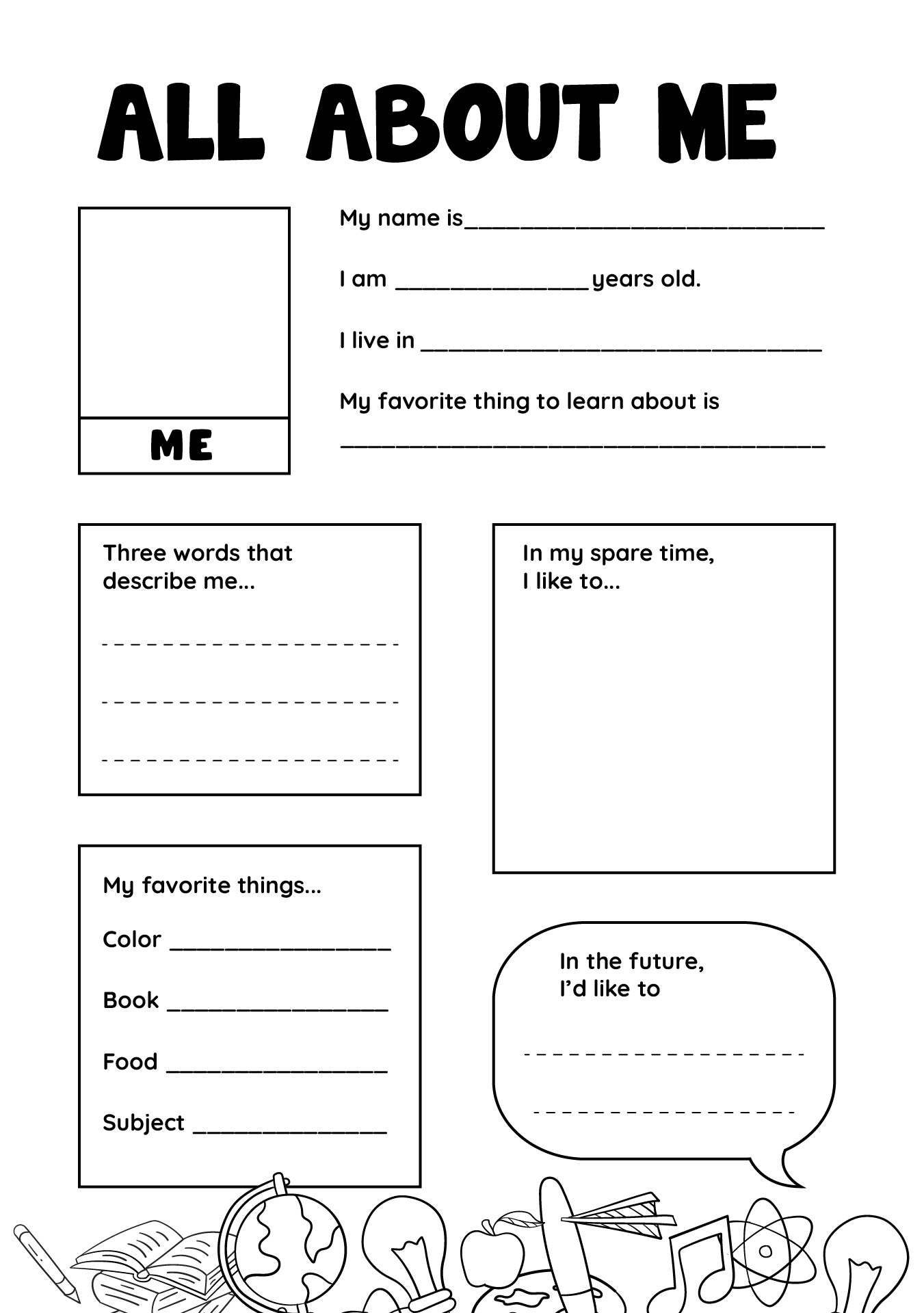 Get to Know You Worksheet Middle School