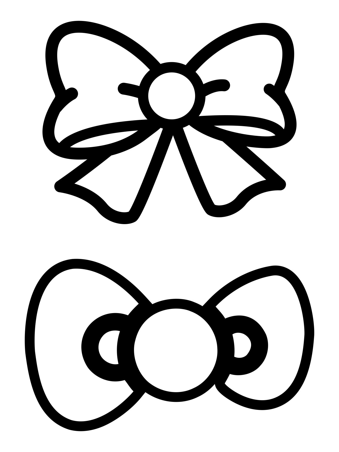 hello kitty bow coloring page