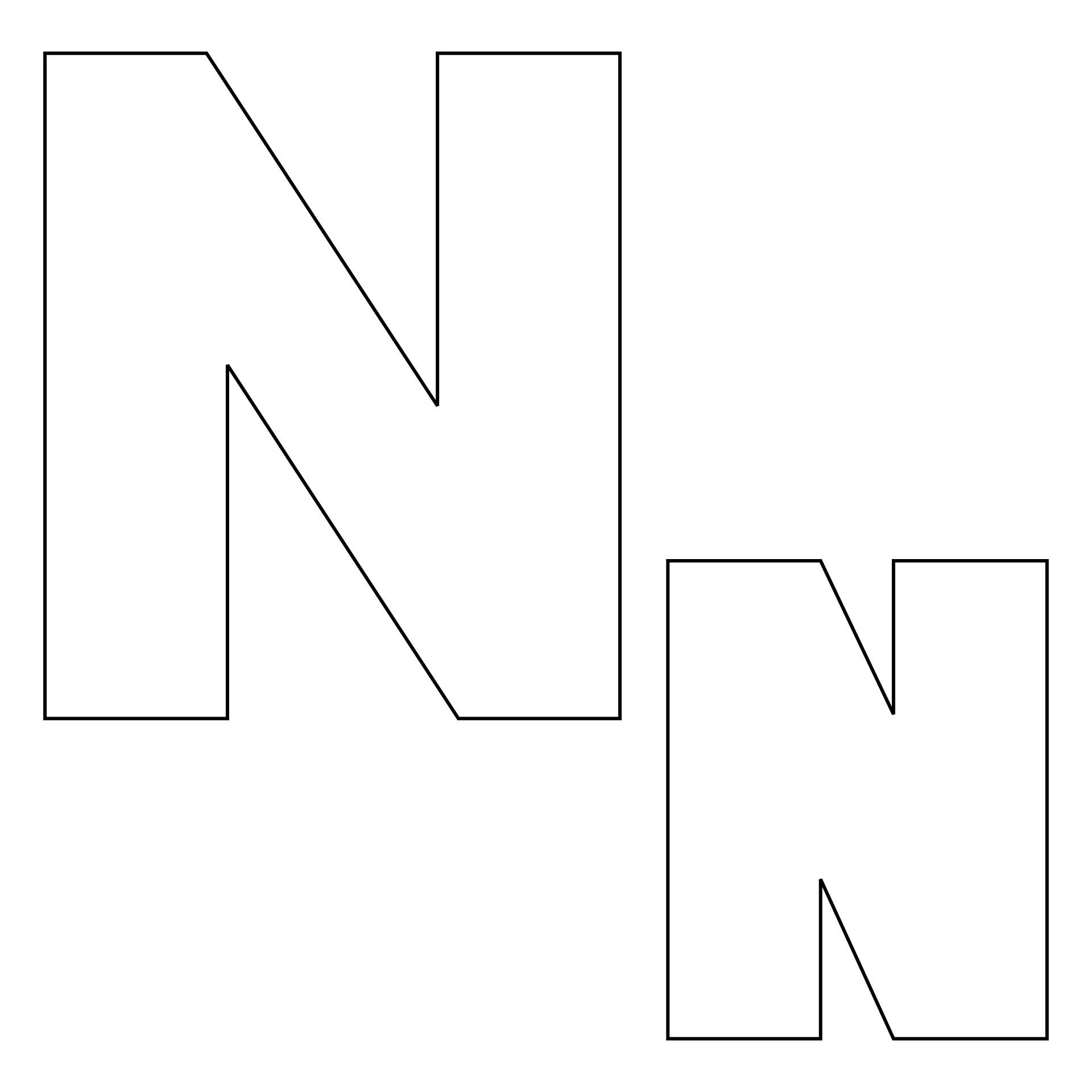 Large Letter N Template