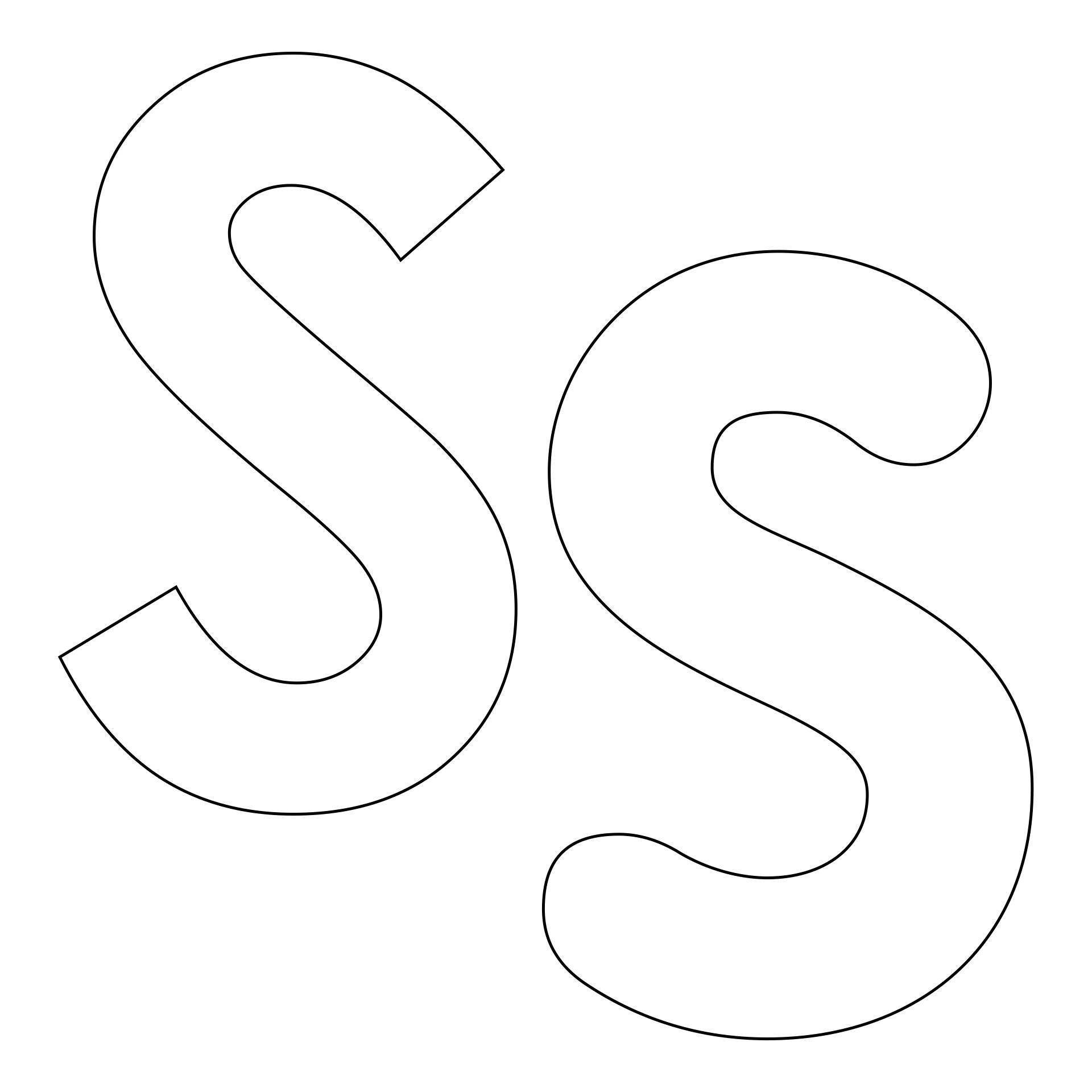 Large Letter S Cut Out Template