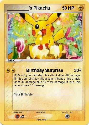 Pokemon Birthday Pikachu Card