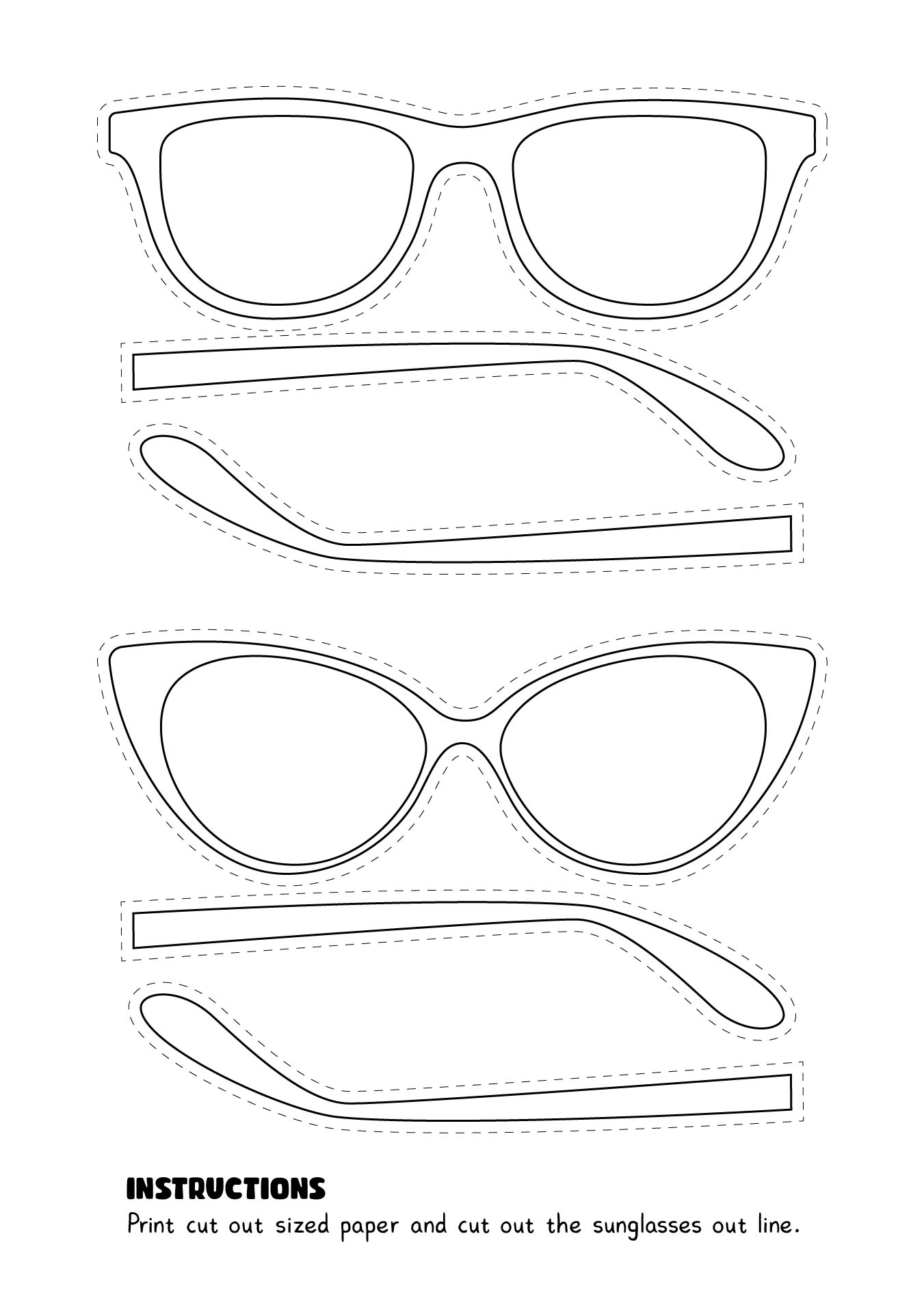 Printable Cut Out Glasses