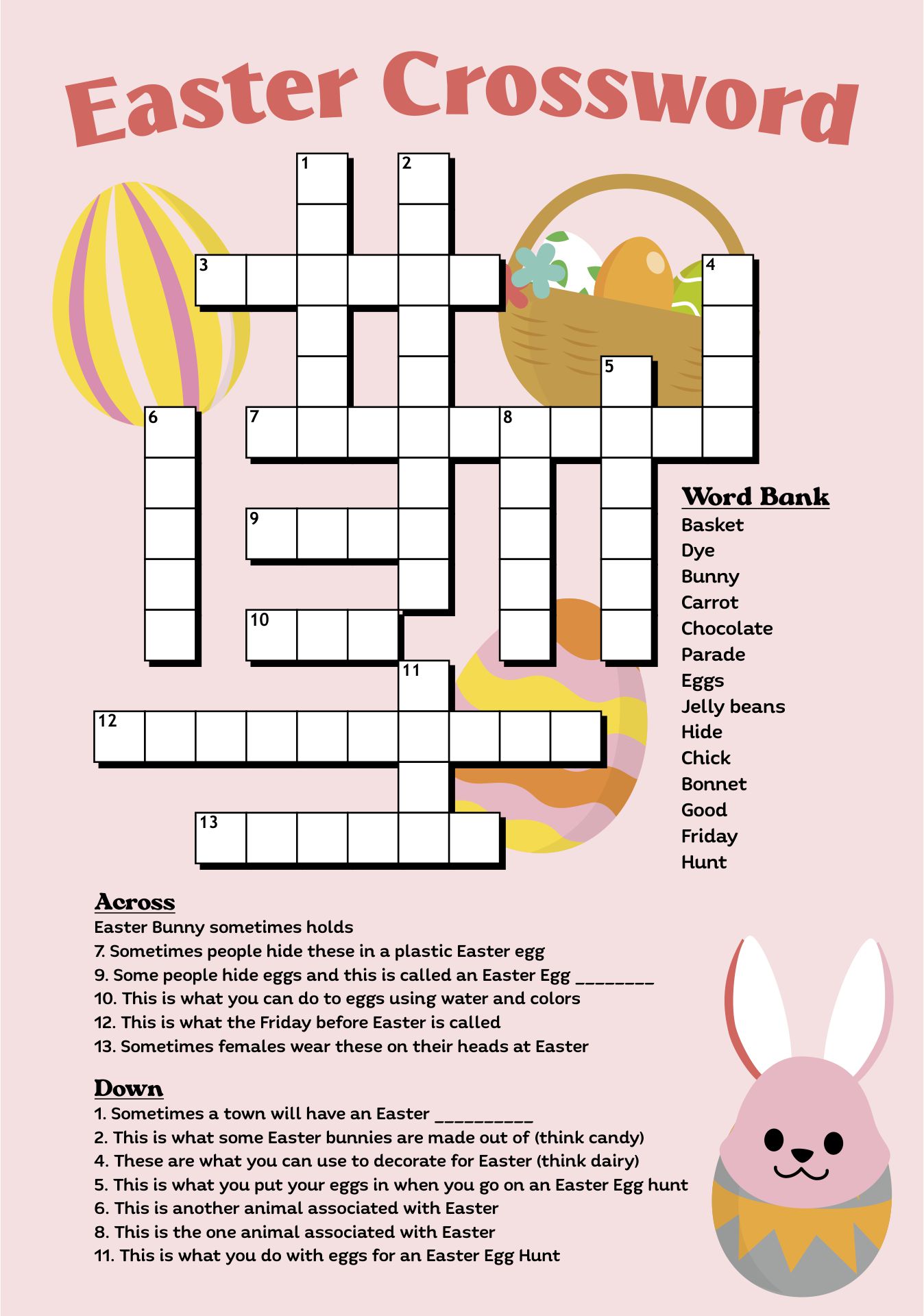 4 Best Easter Printable Crossword Puzzles PDF for Free at Printablee