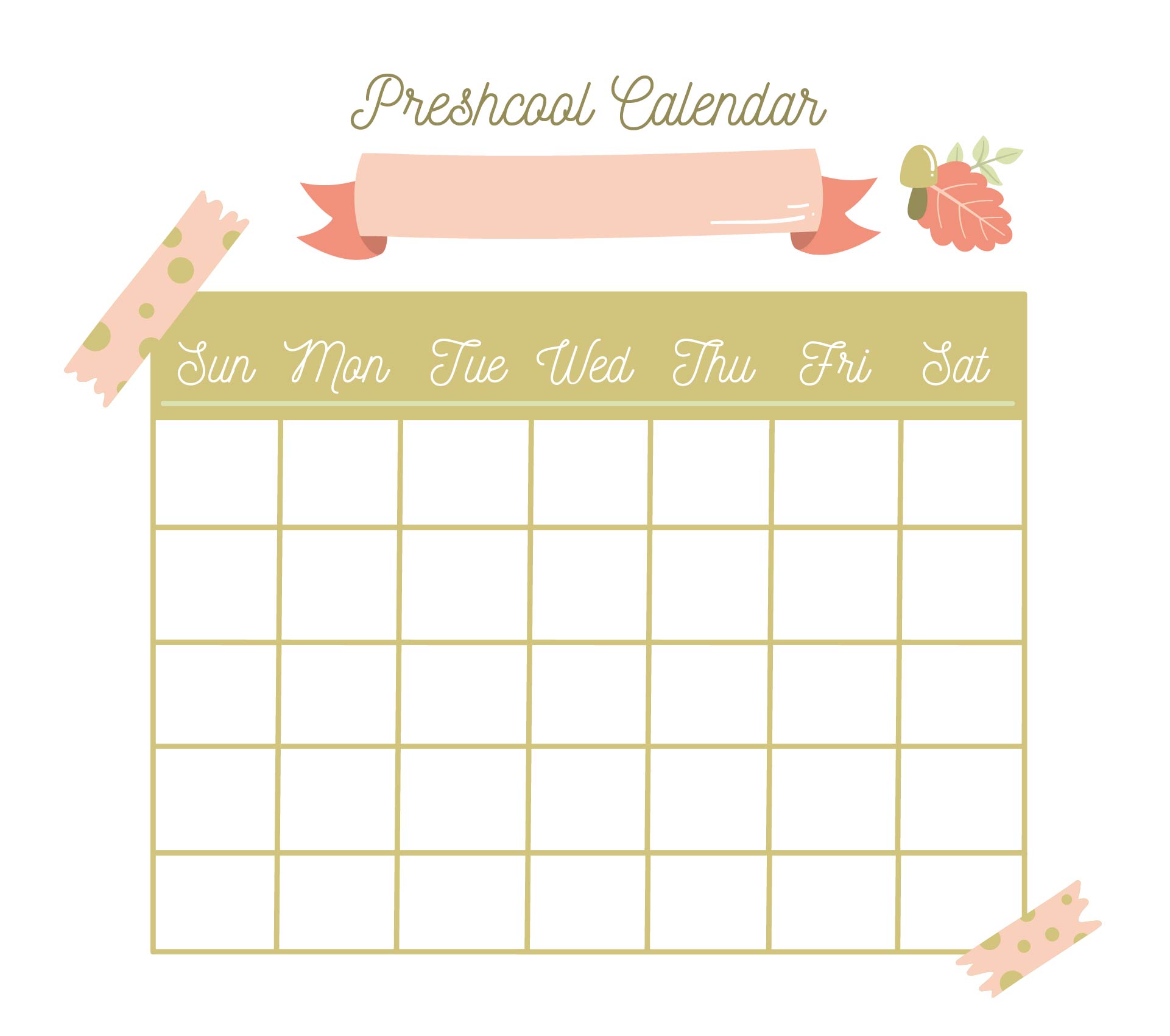 8 Best Free Printable Preschool Calendars - printablee.com