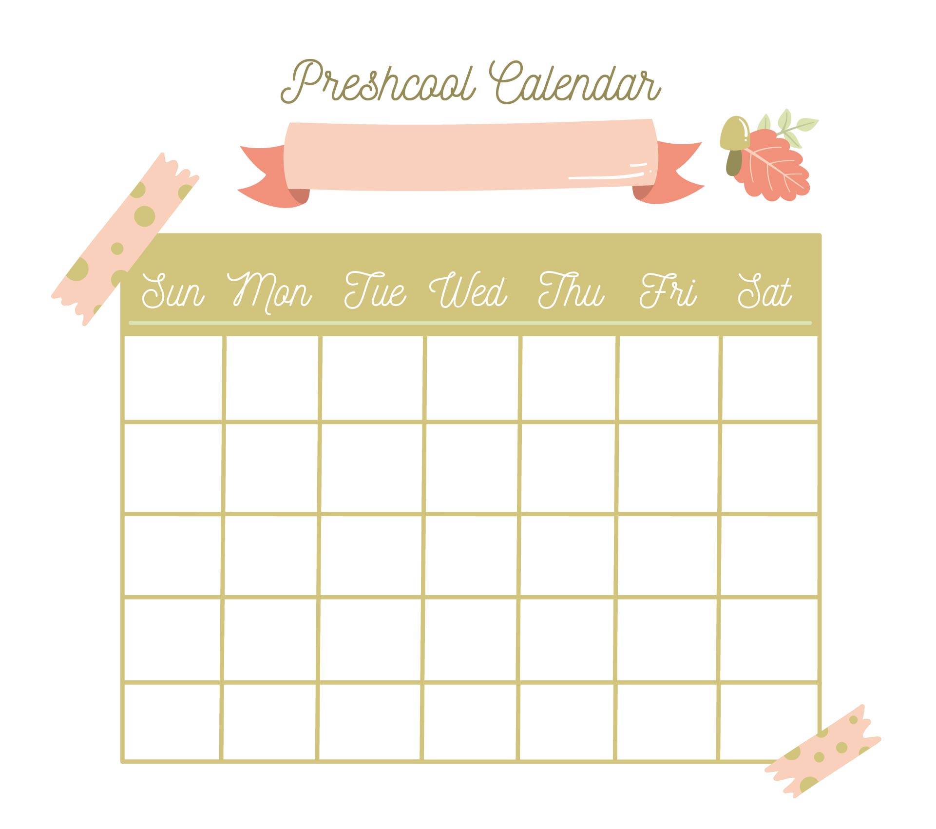 10 Best Free Printable Preschool Calendars PDF for Free at Printablee