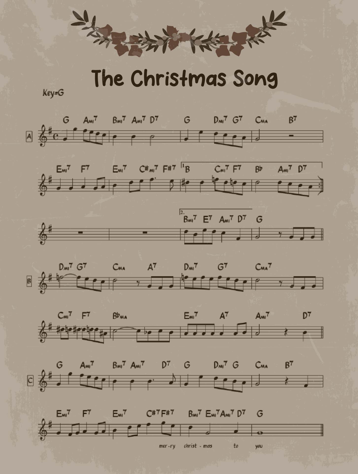 Printable Vintage Christmas Music