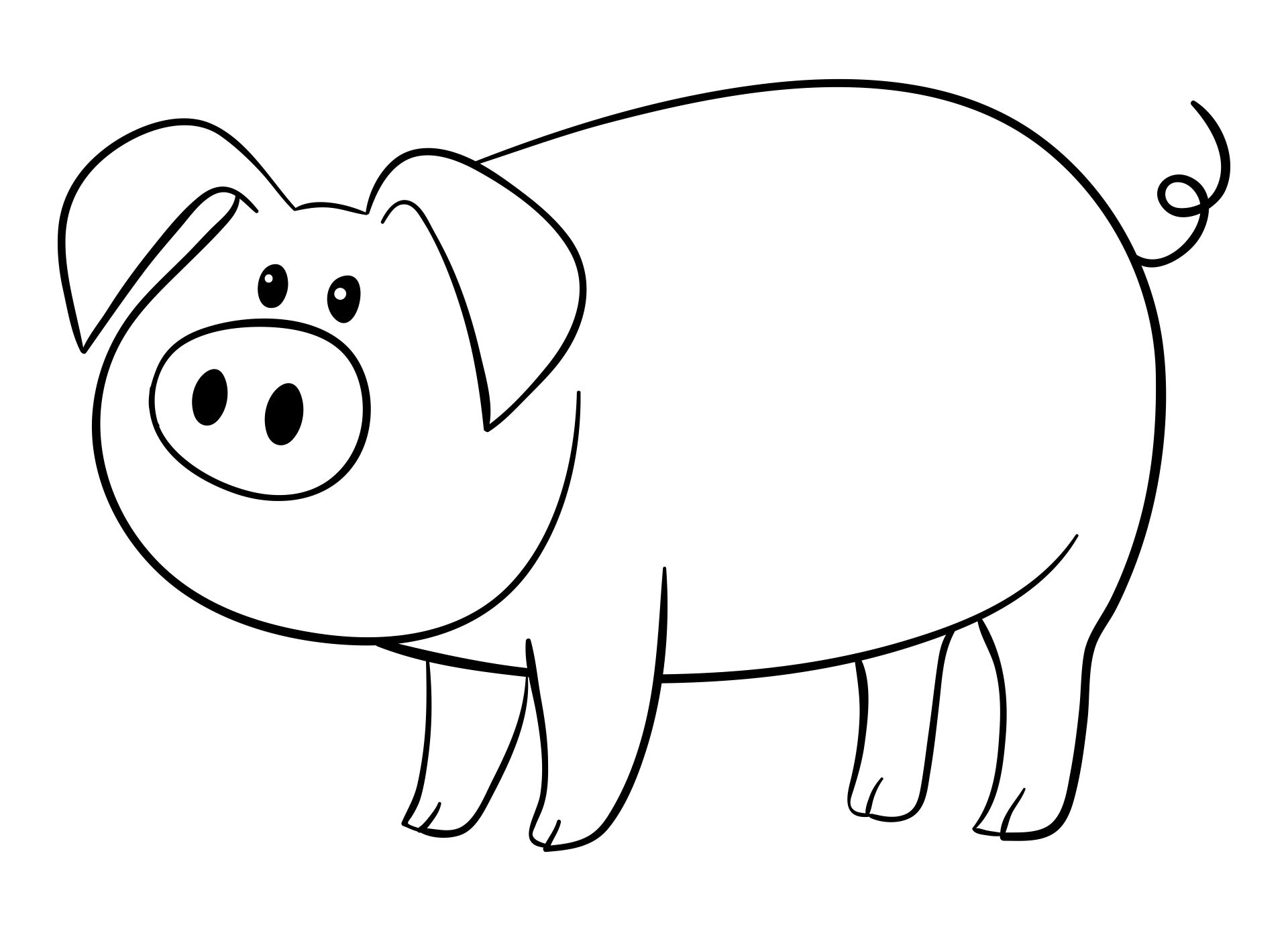 Simple Pig Coloring Pages