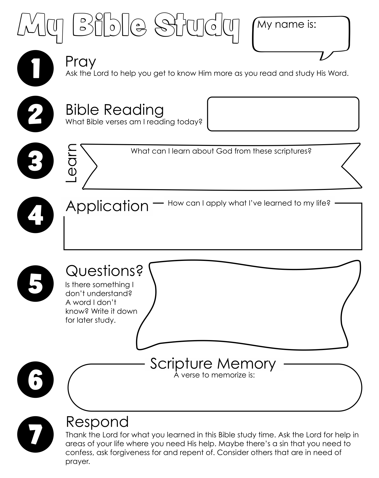 Teen Bible Study Lessons with Worksheets