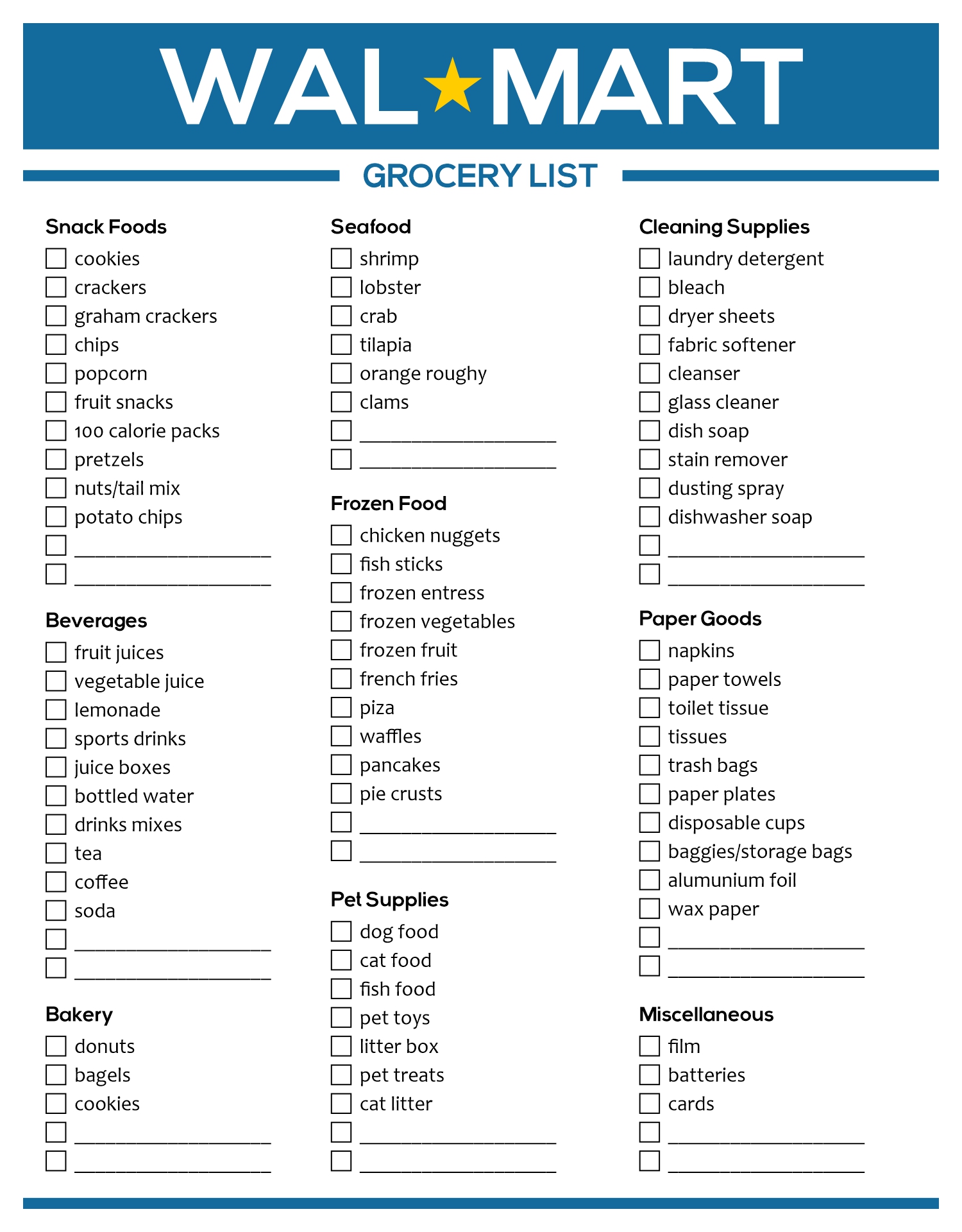 10 Top Collection Free Printable Grocery List With Store