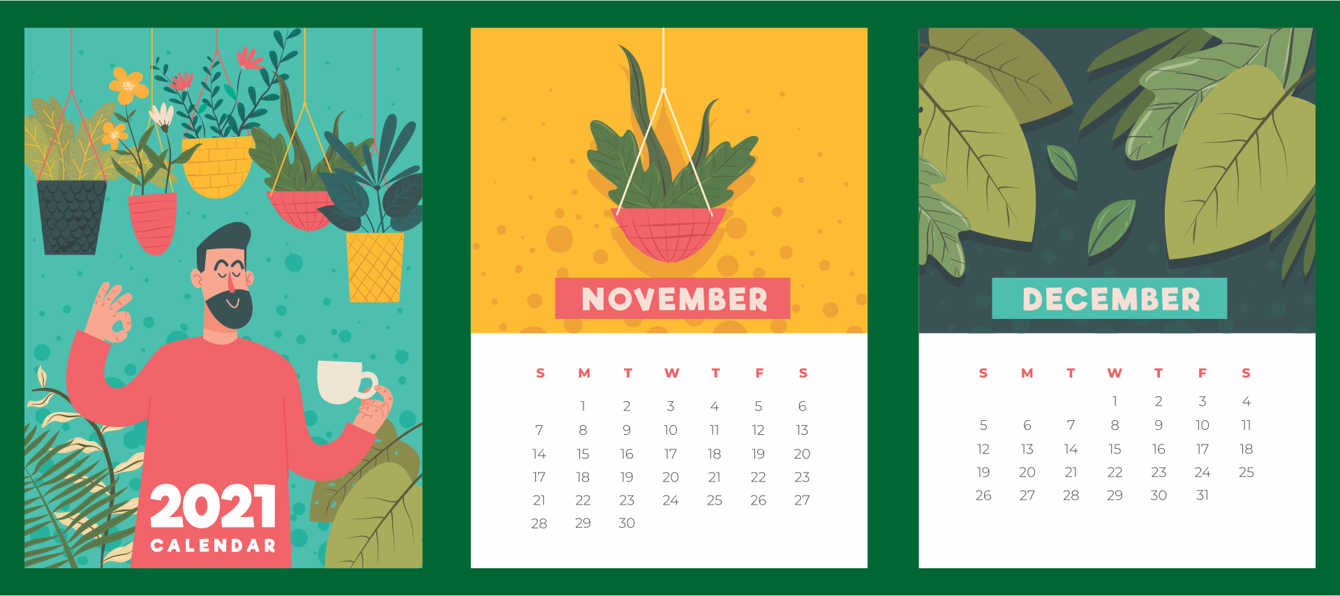 2 Page Monthly Calendar Printable