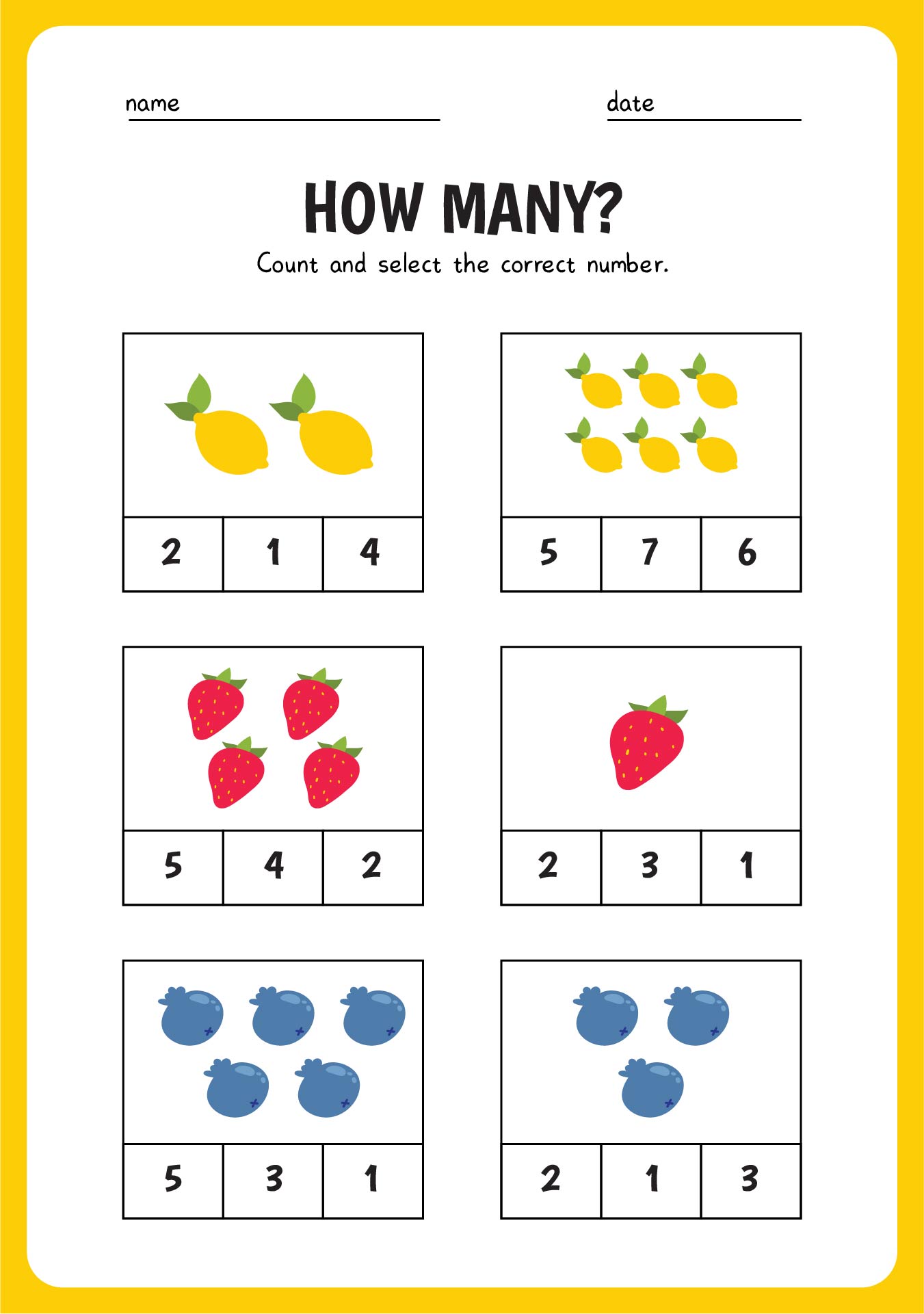 Printable Learning Worksheets For 2 Year Olds