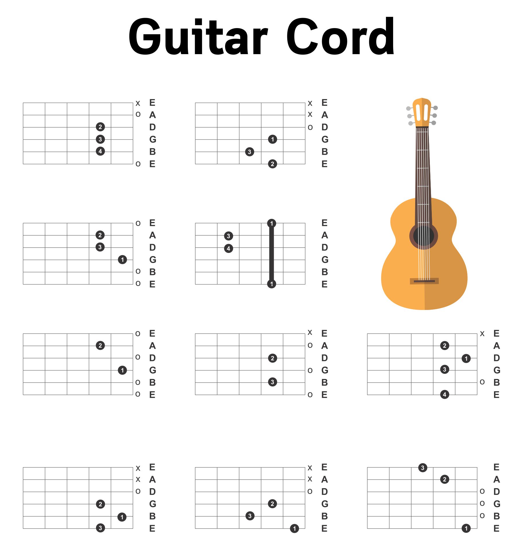 Blank Guitar Chord Boxes